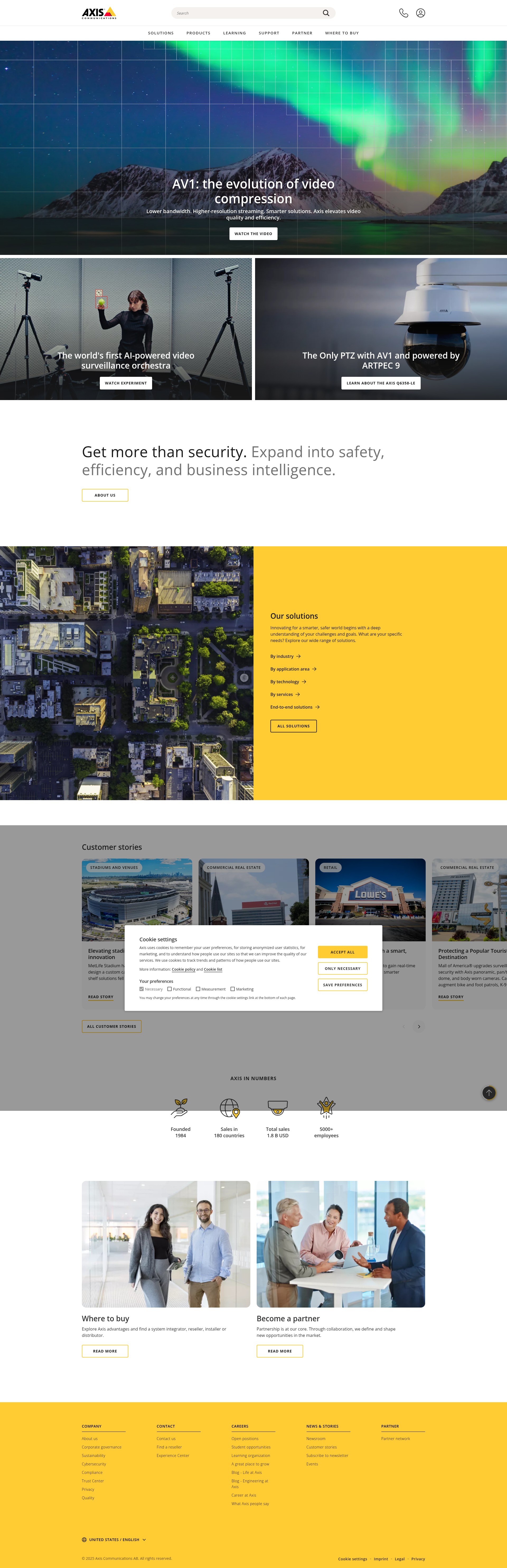 Screenshot of axis.com