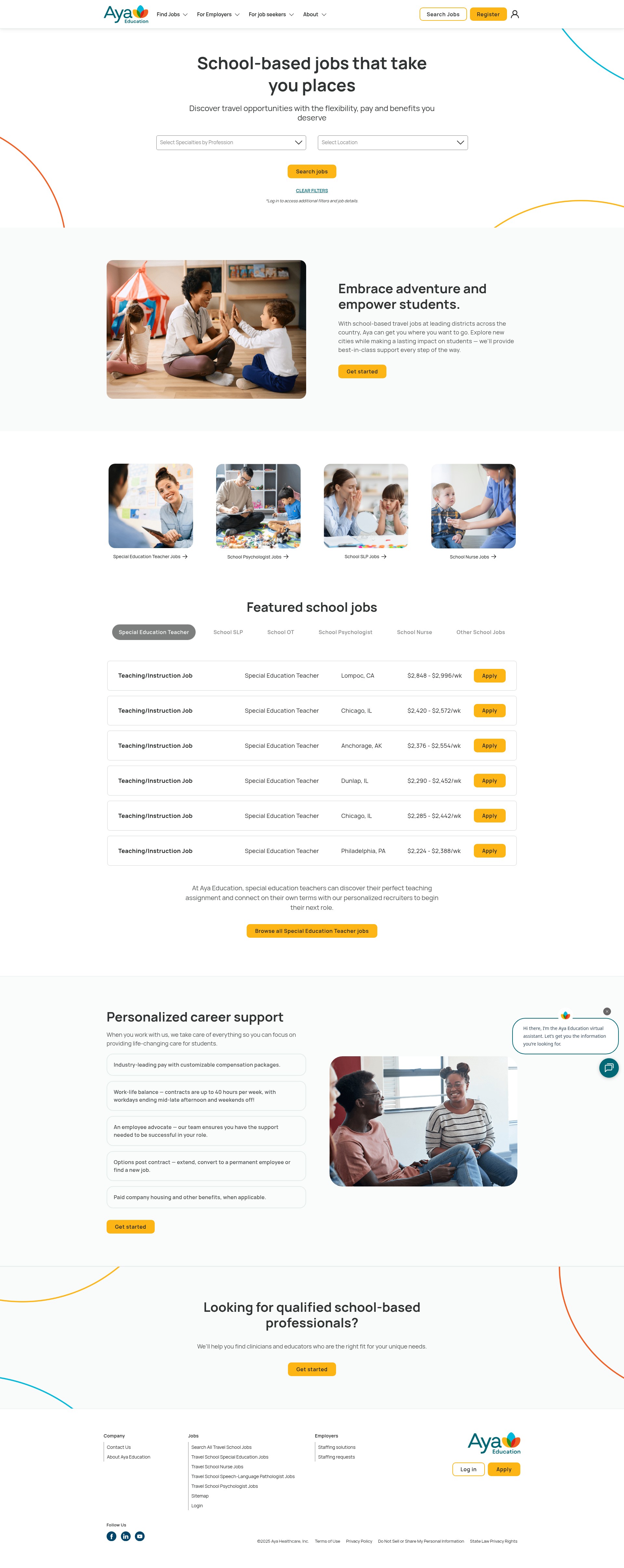 Screenshot of ayaeducation.com