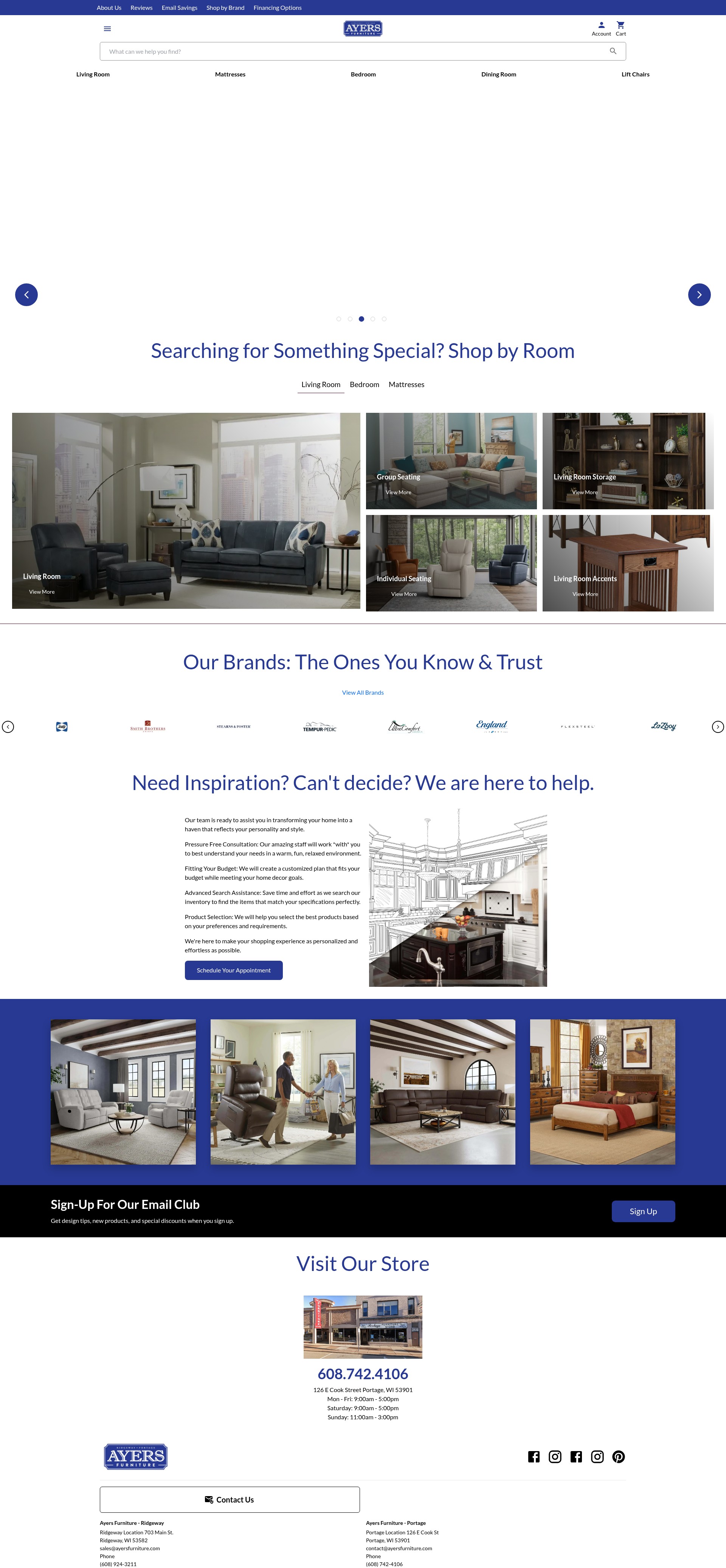 Screenshot of ayersfurniture.com