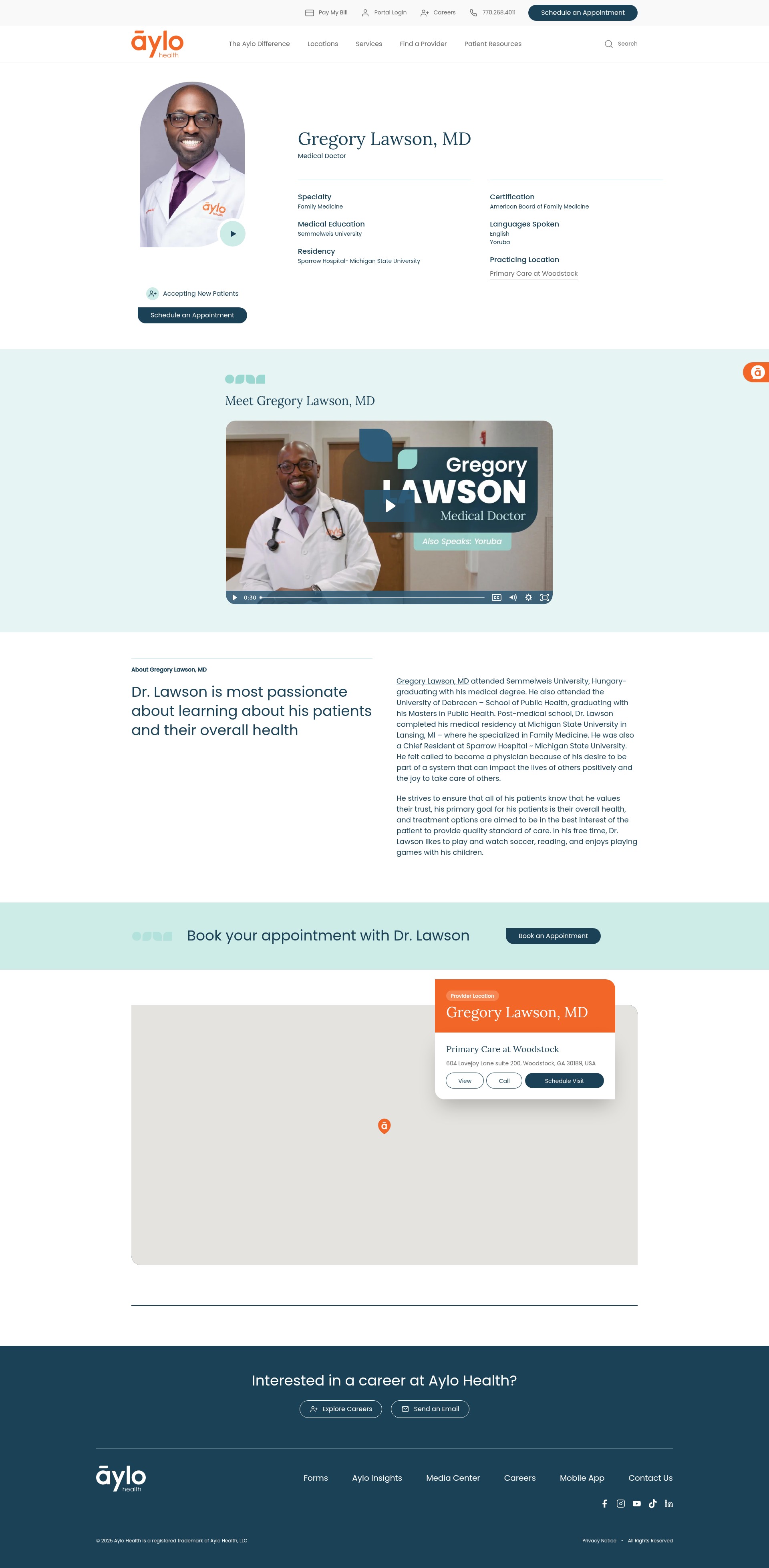 Screenshot of aylohealth.com
