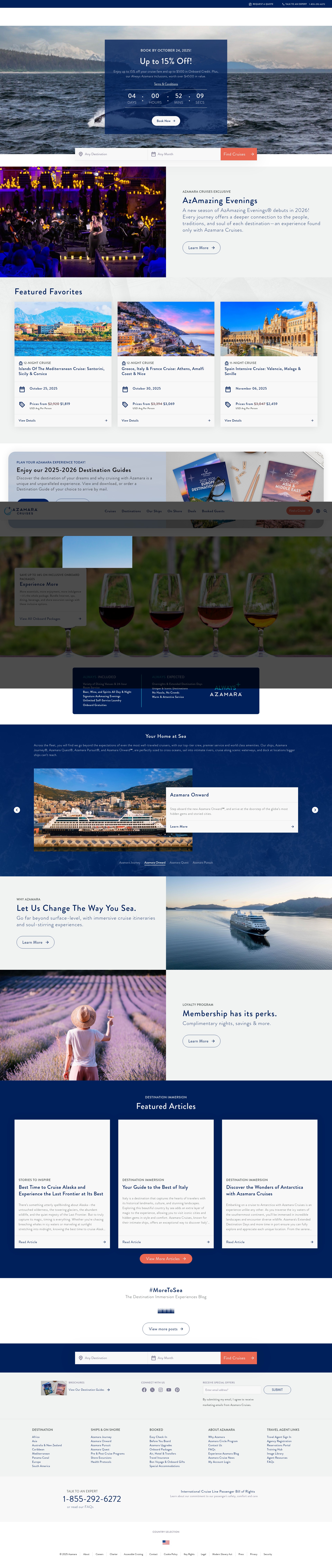Screenshot of azamara.com