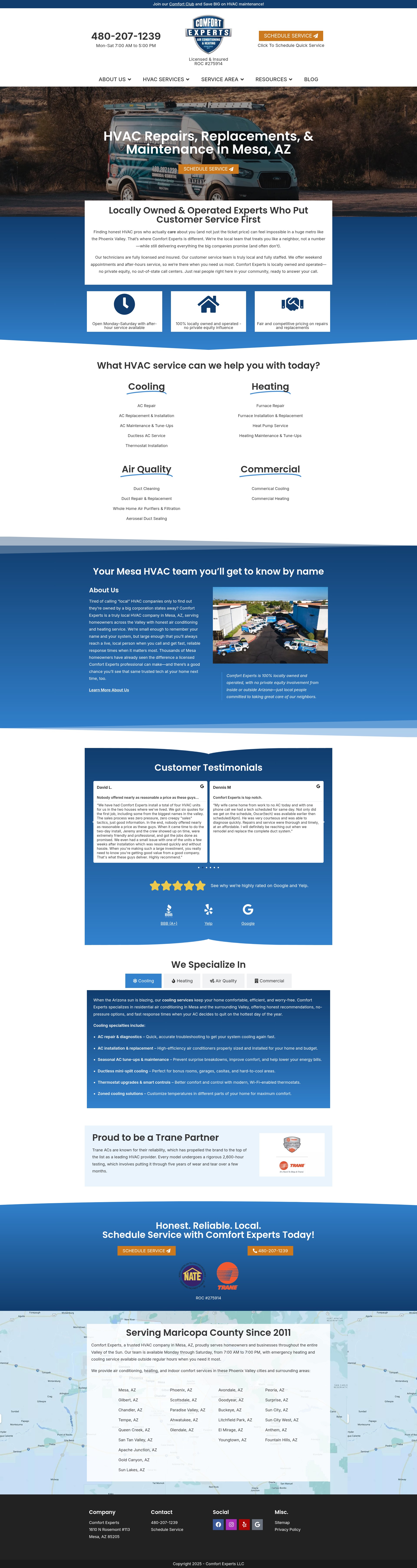 Screenshot of azcomfortexperts.com