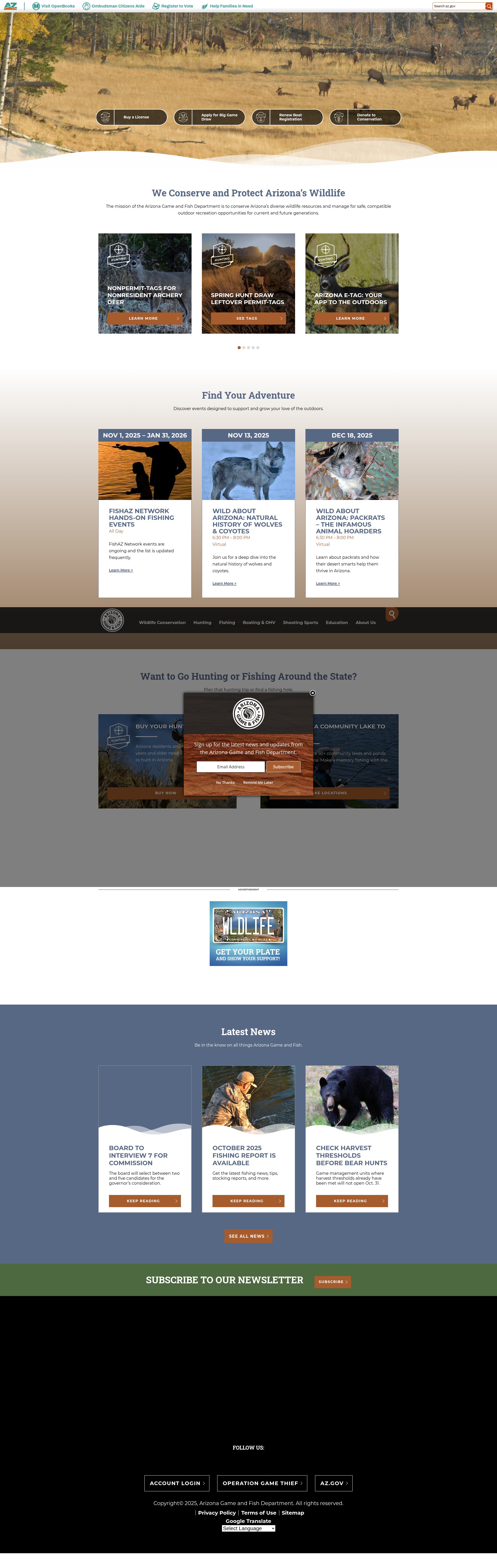 Screenshot of azgfd.com