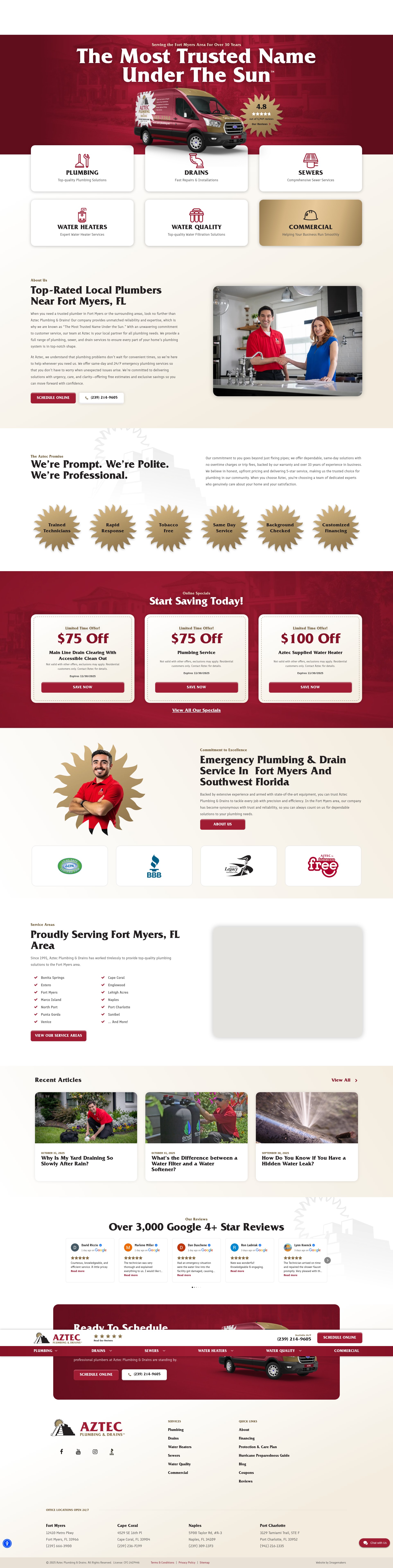 Screenshot of aztecplumbing.net