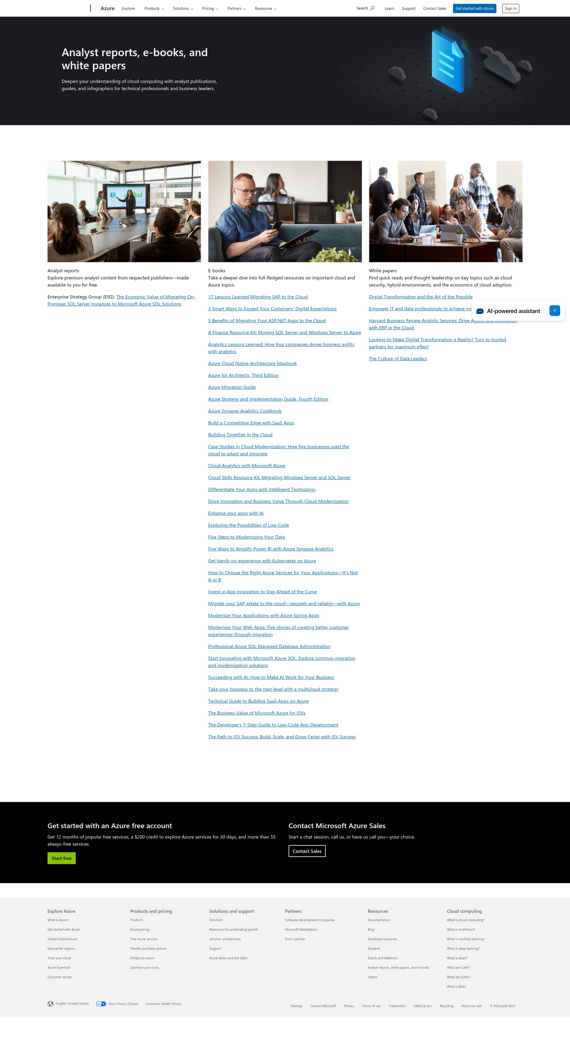Screenshot of azure.microsoft.com
