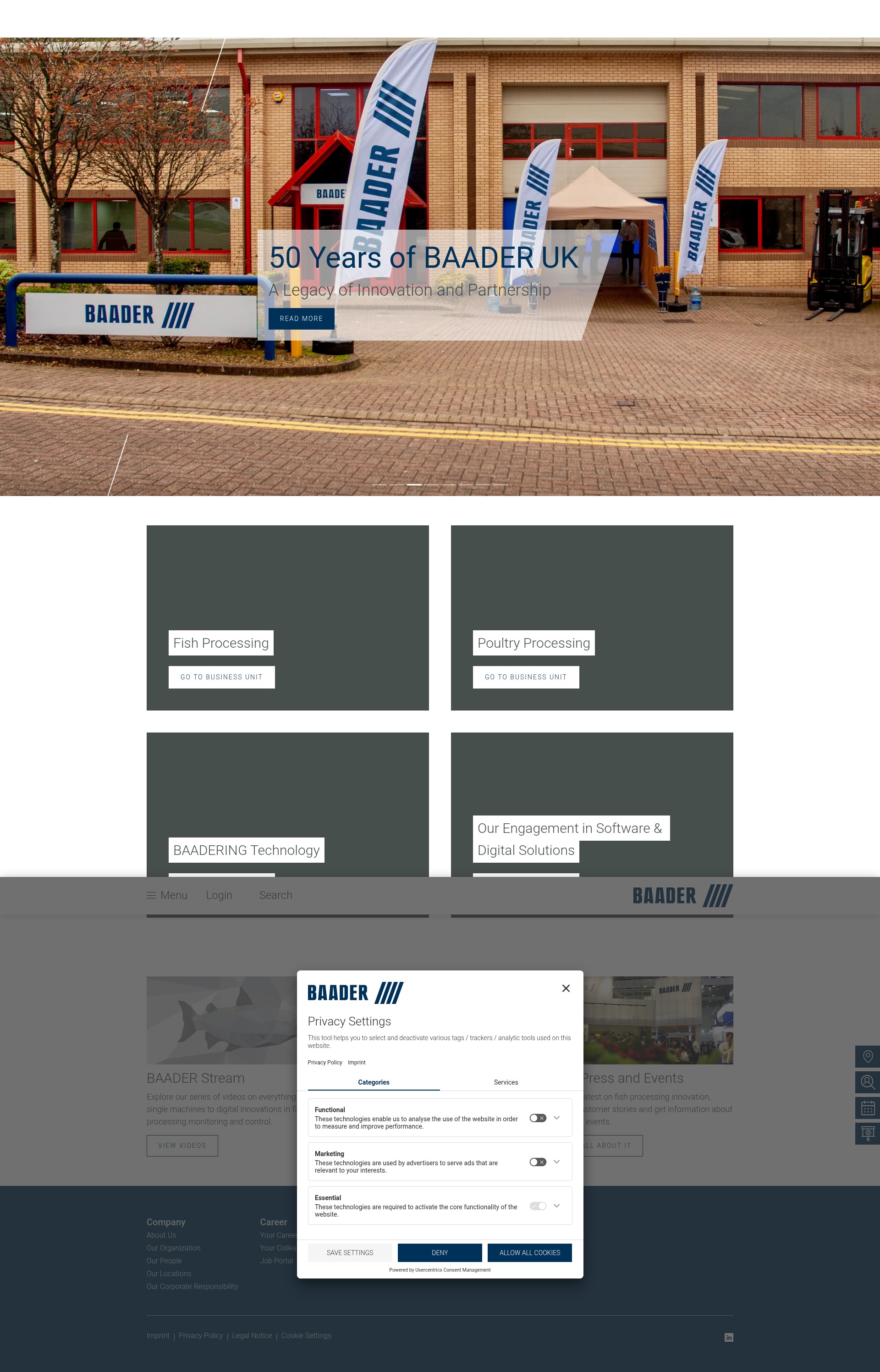 Screenshot of baader.com
