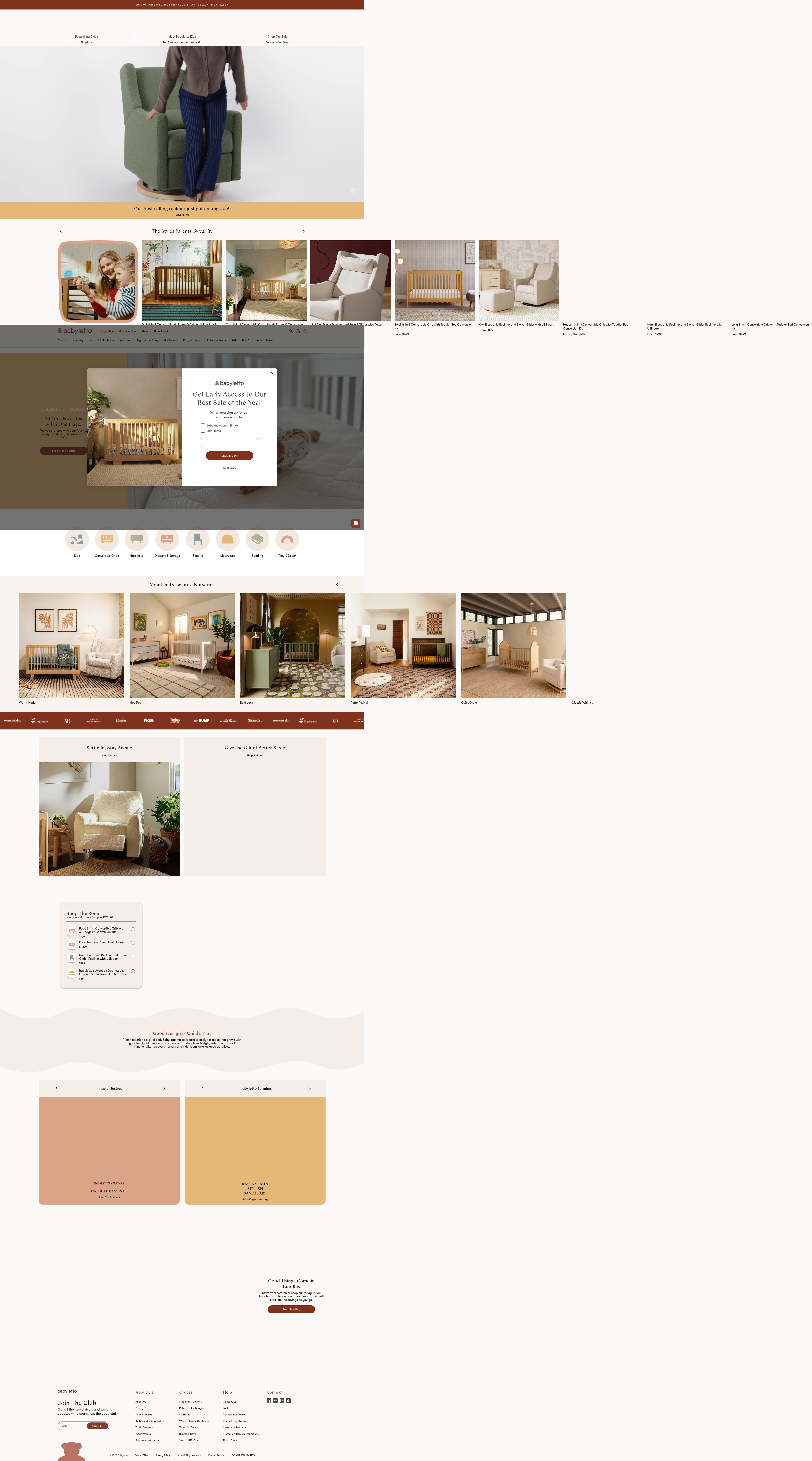 Screenshot of babyletto.com