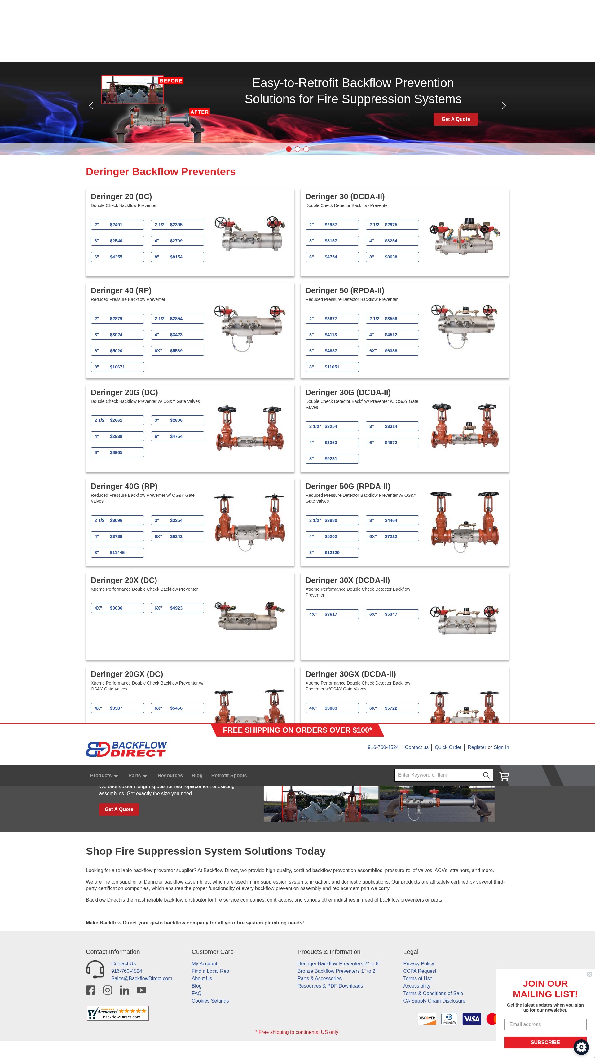 Screenshot of backflowdirect.com