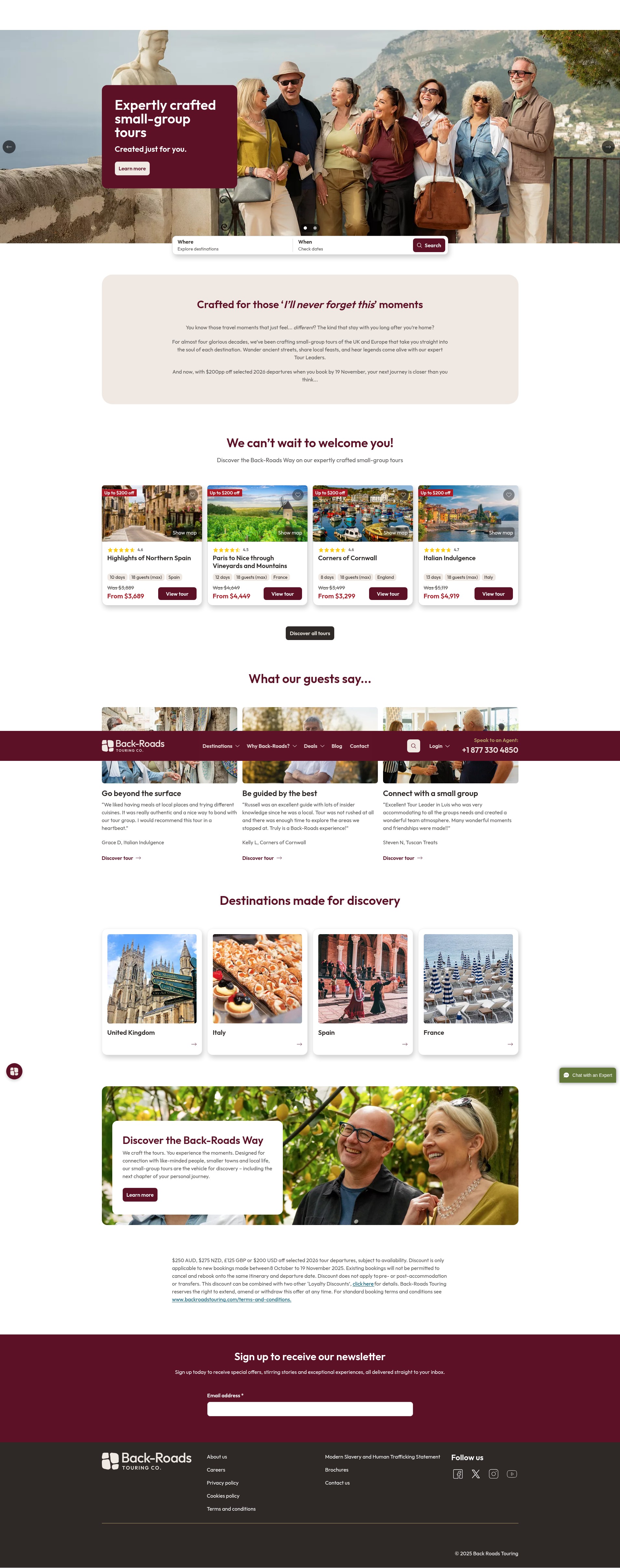 Screenshot of backroadstouring.com