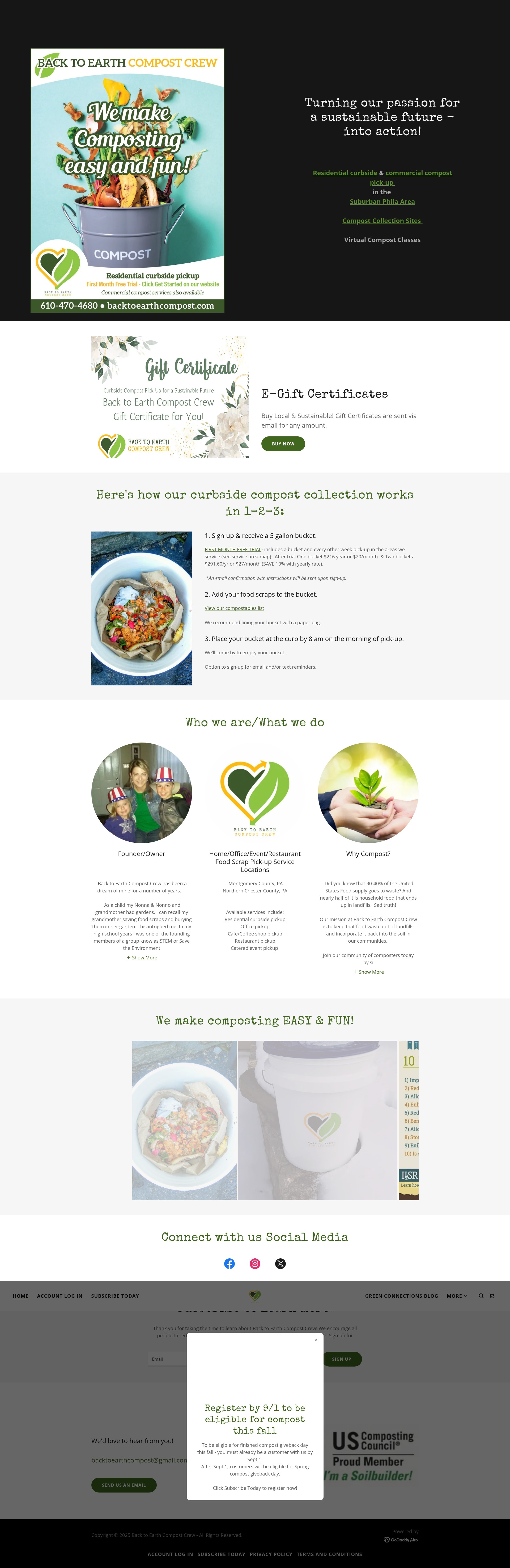 Screenshot of backtoearthcompost.com