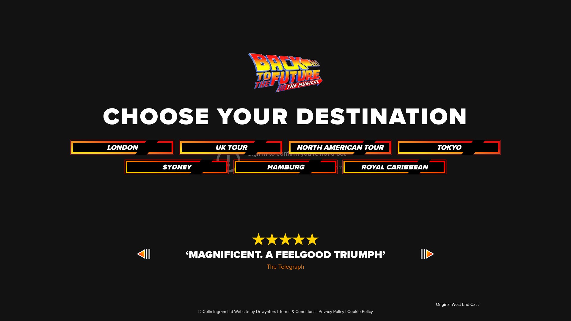 Screenshot of backtothefuturemusical.com