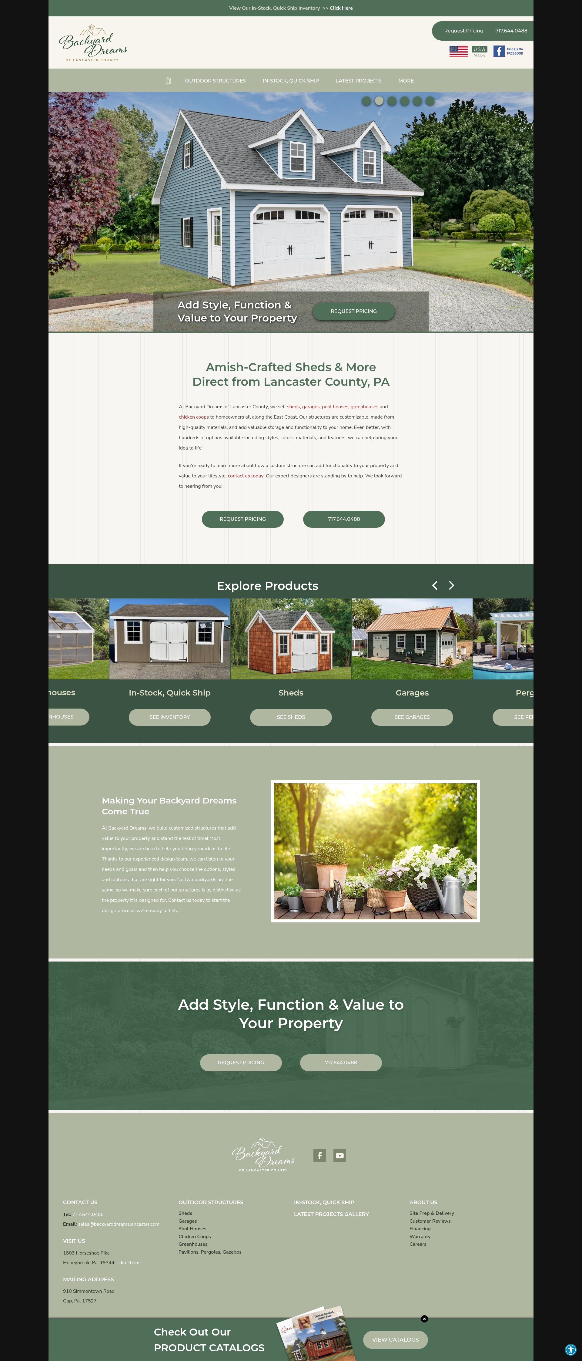 Screenshot of backyarddreamslancaster.com
