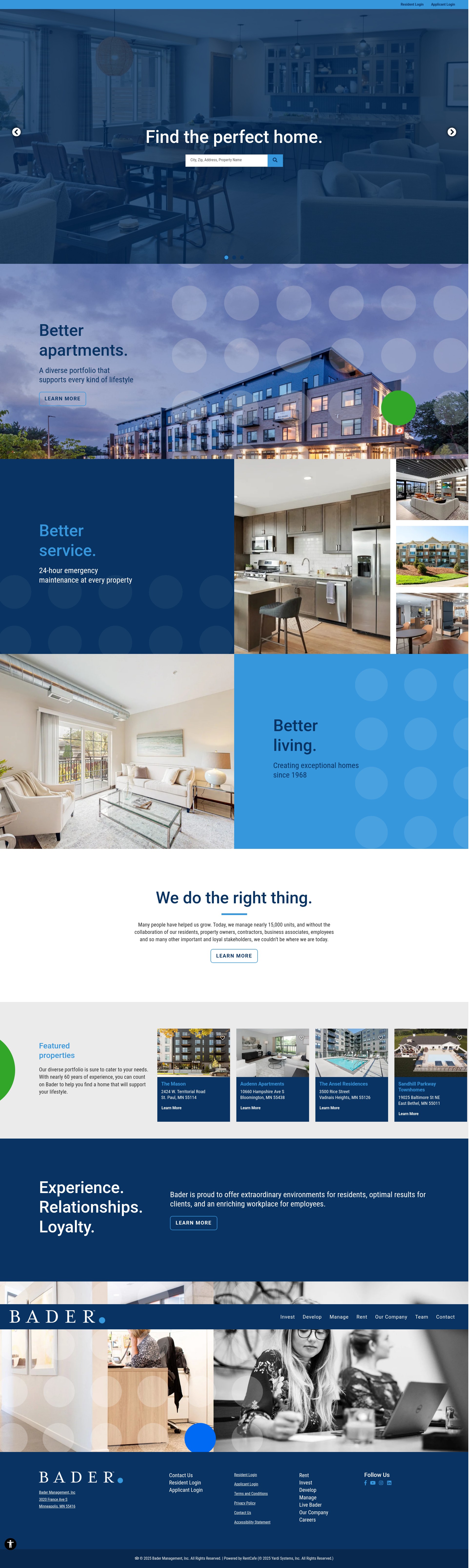 Screenshot of badercompanies.com