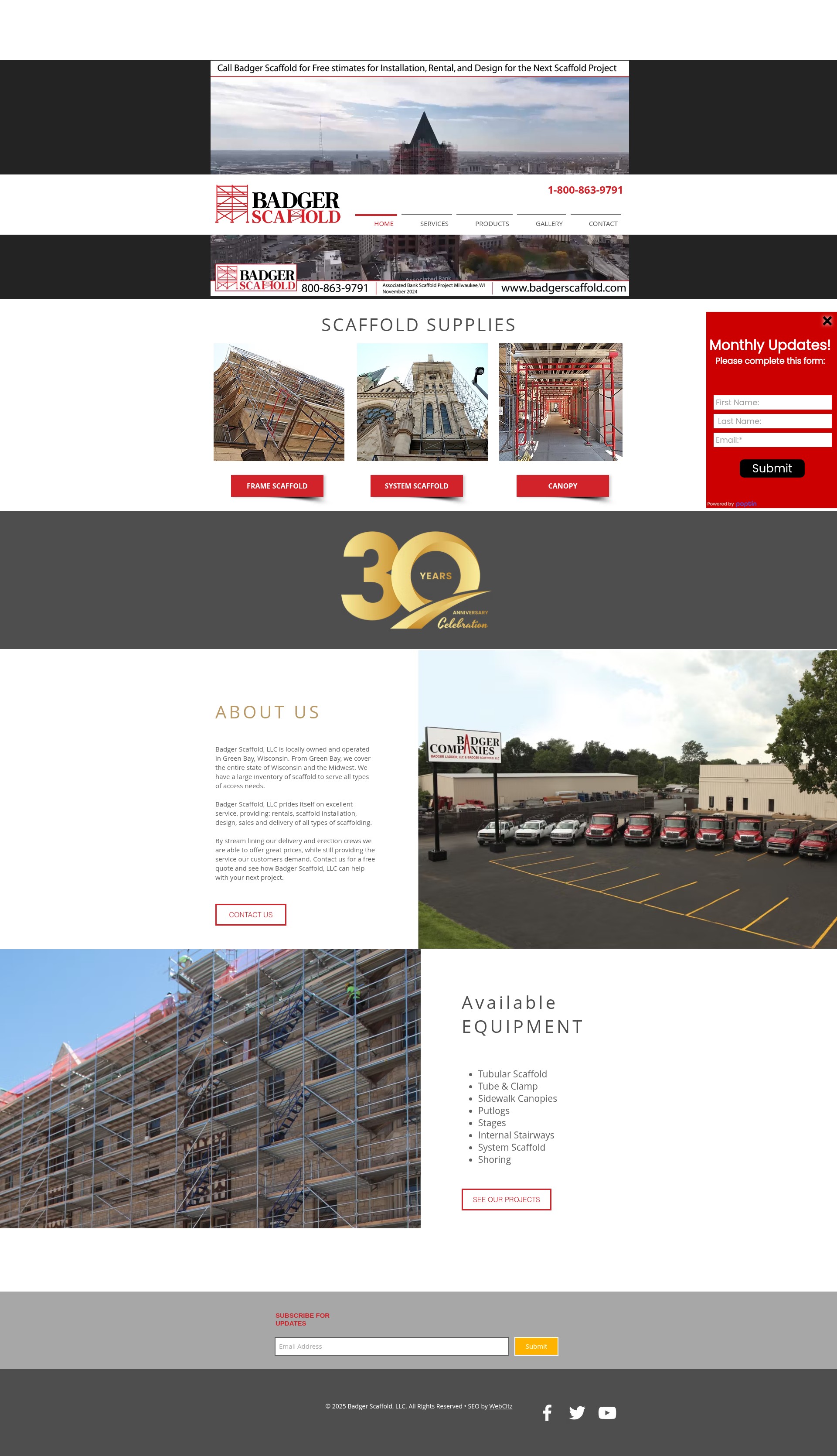 Screenshot of badgerscaffold.com