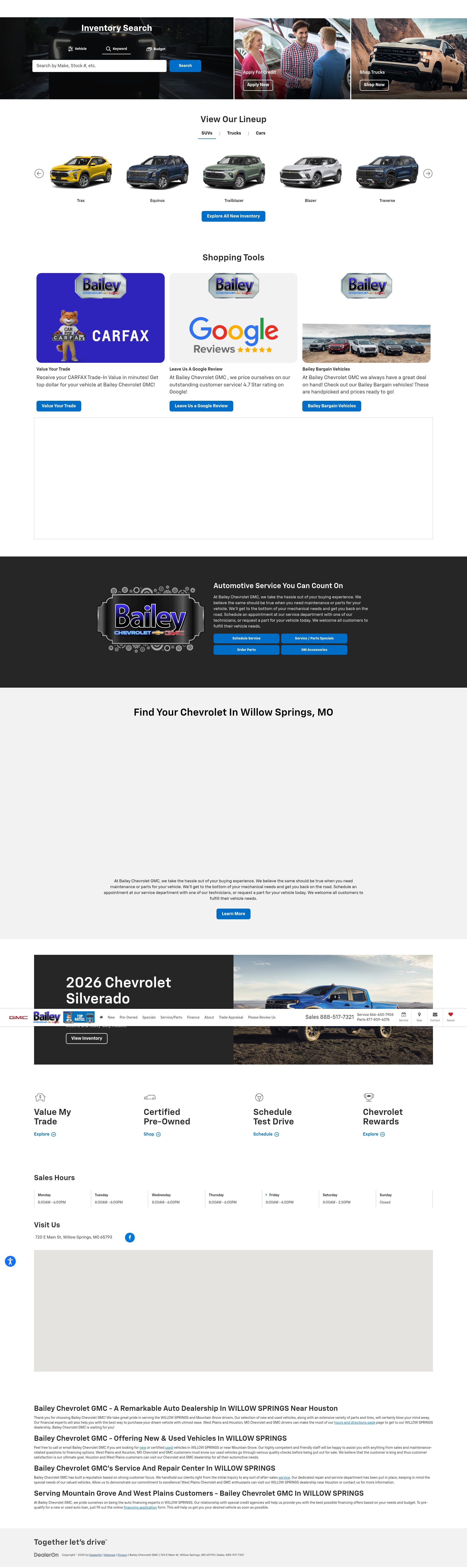 Screenshot of baileychevy.com