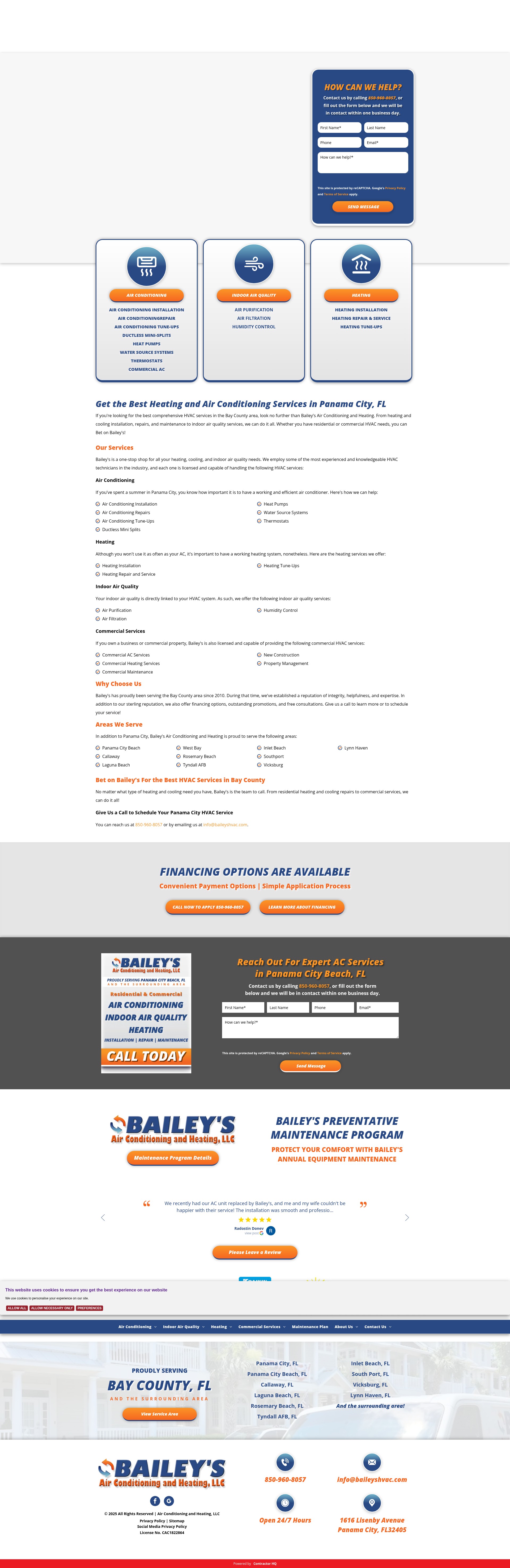 Screenshot of baileyshvac.com