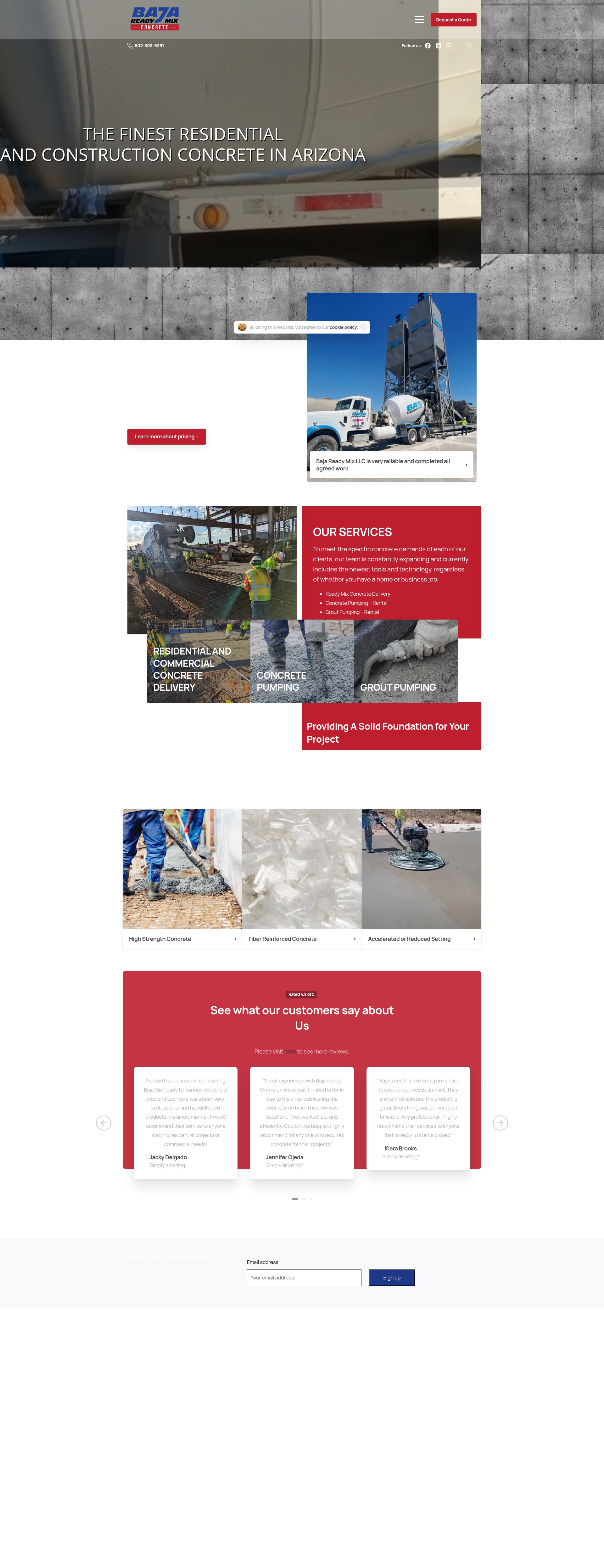Screenshot of bajareadymix.com