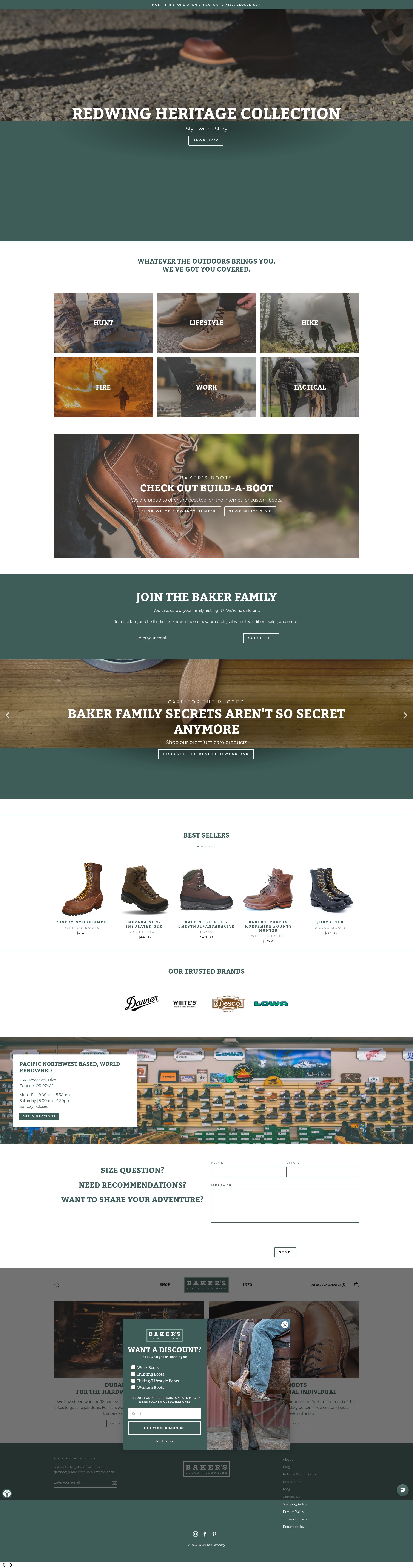 Screenshot of bakershoe.com
