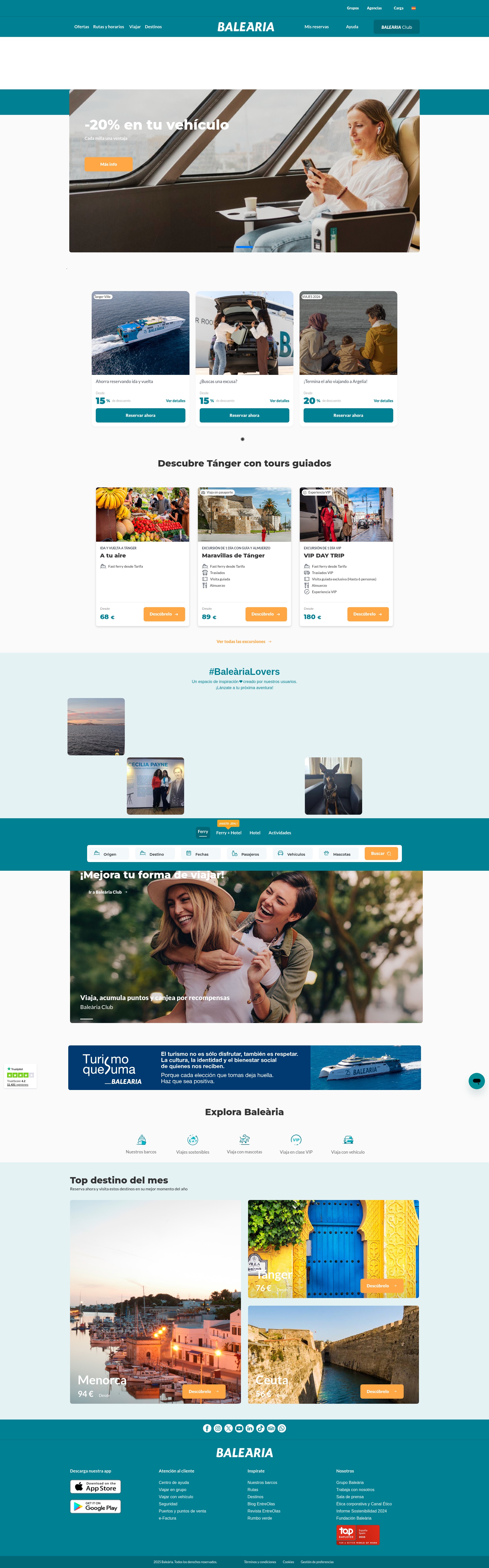 Screenshot of balearia.com