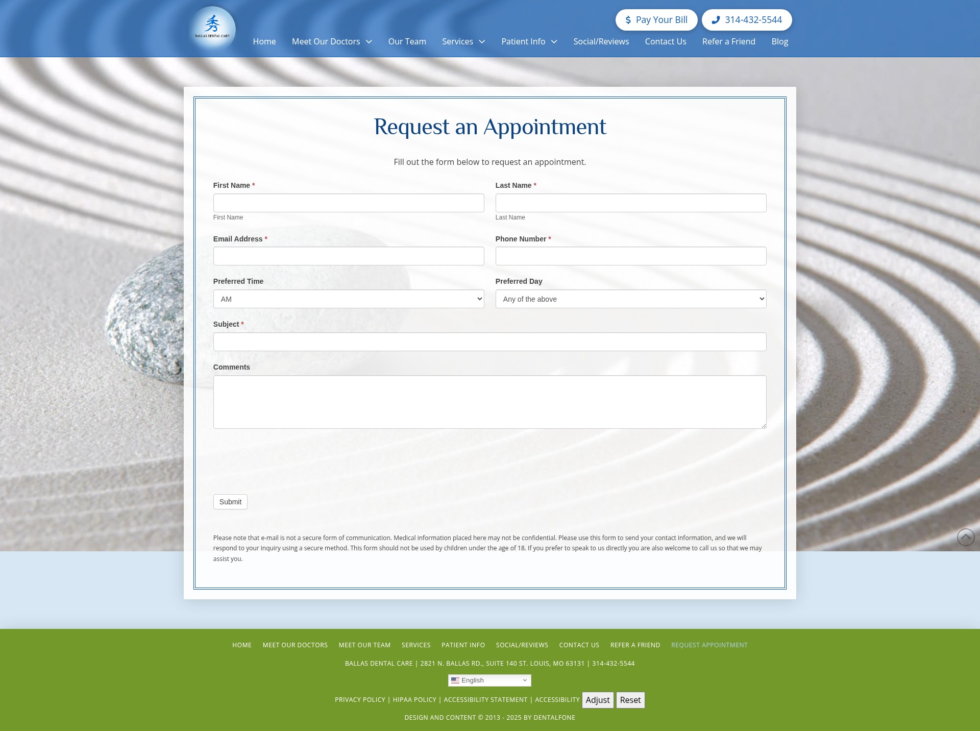 Screenshot of ballasdental.com