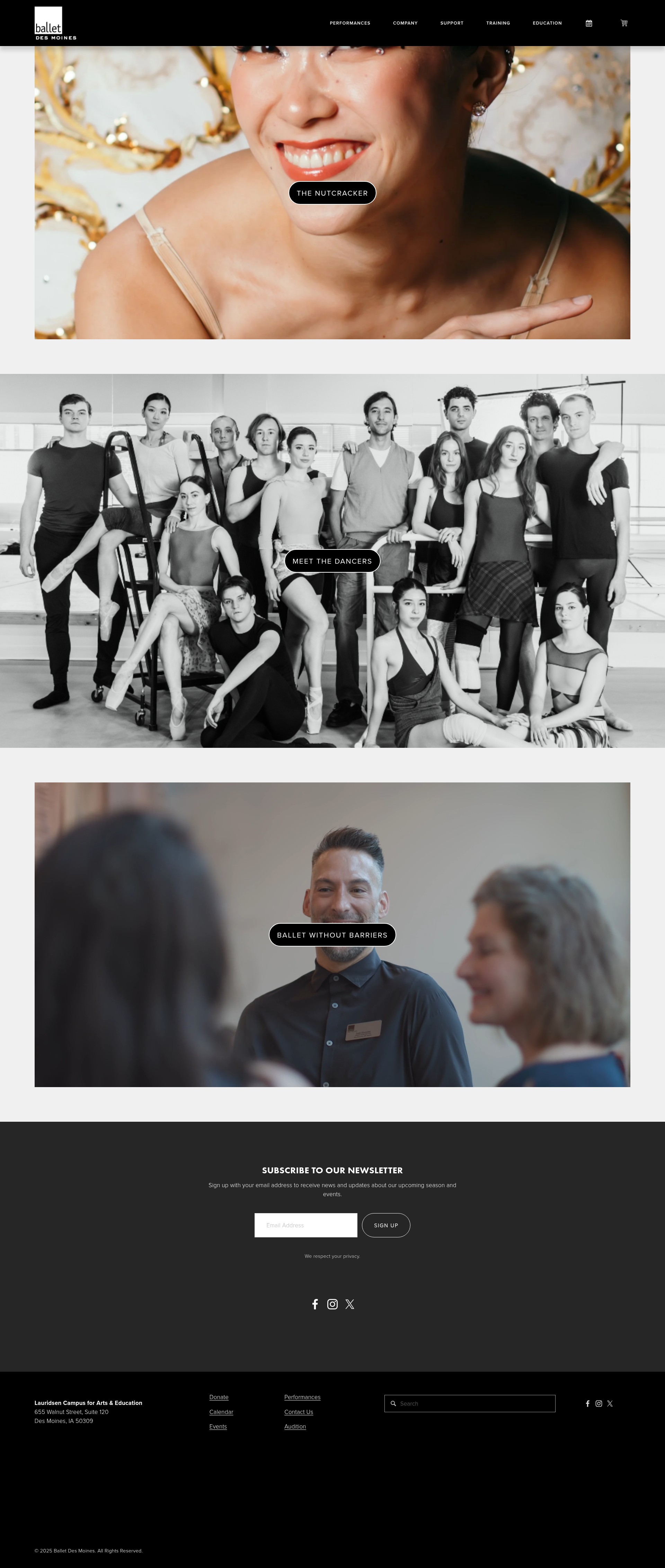 Screenshot of balletdesmoines.org