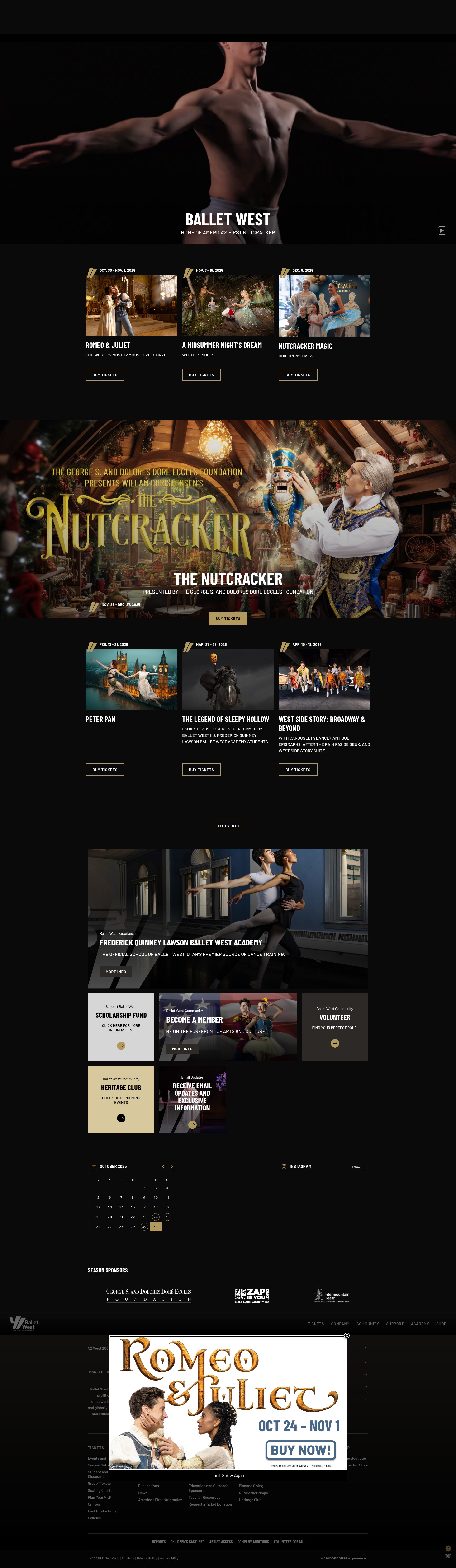 Screenshot of balletwest.org