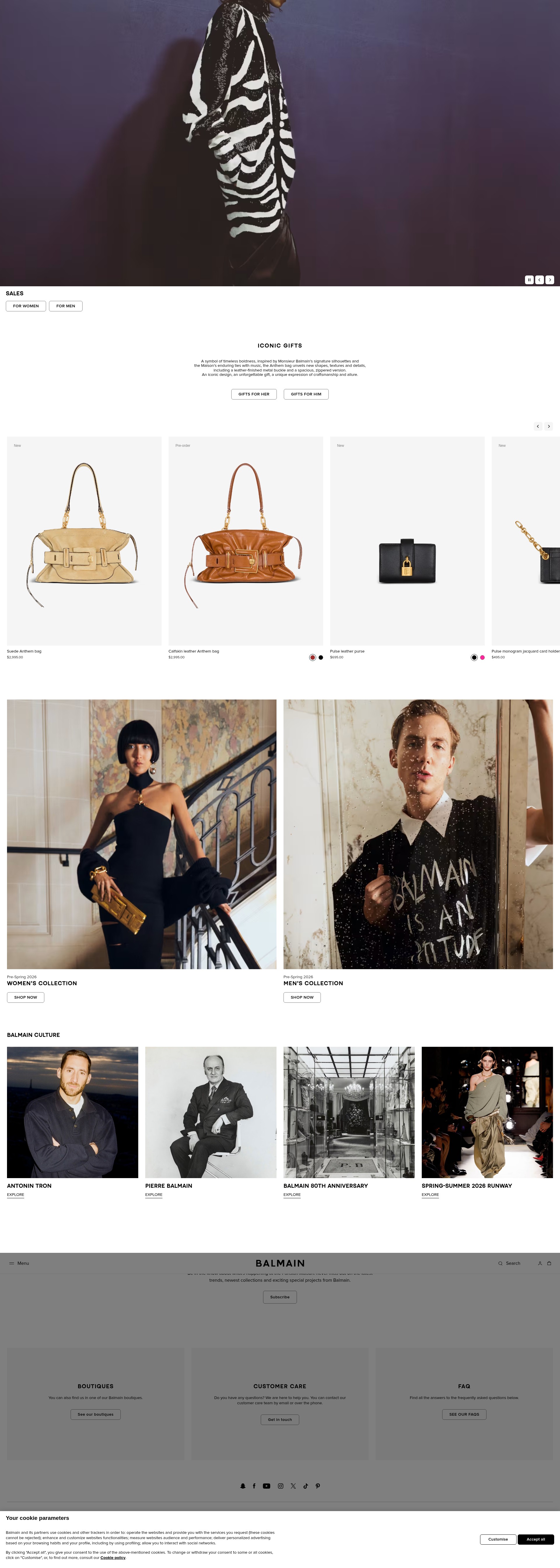 Screenshot of balmain.com