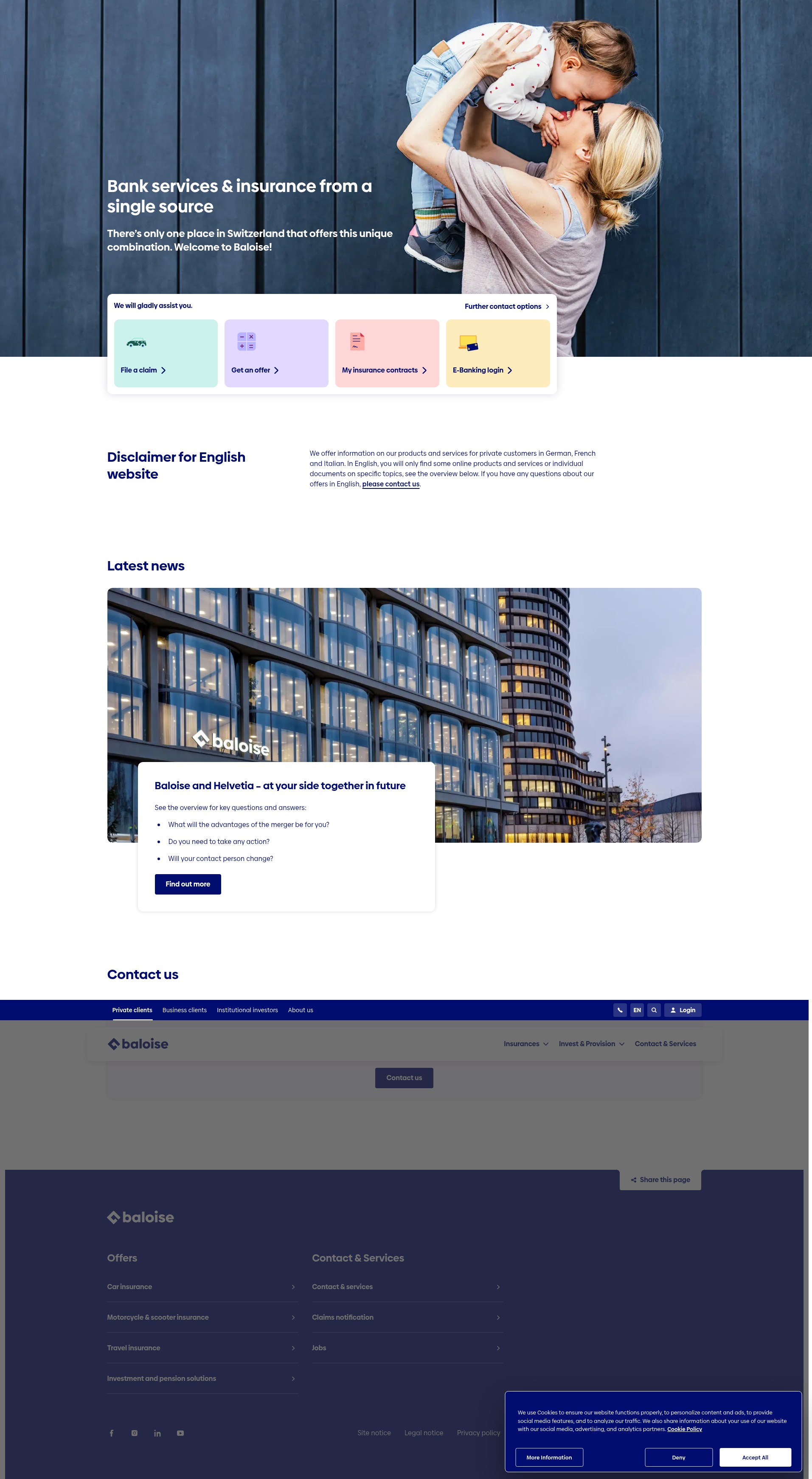 Screenshot of baloise.ch