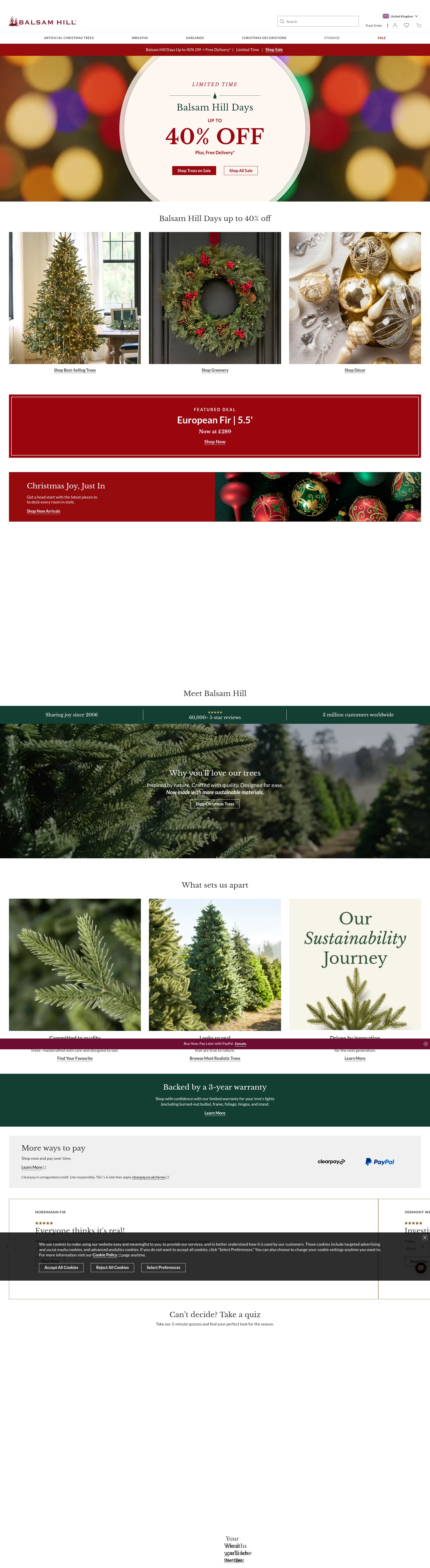 Screenshot of balsamhill.co.uk