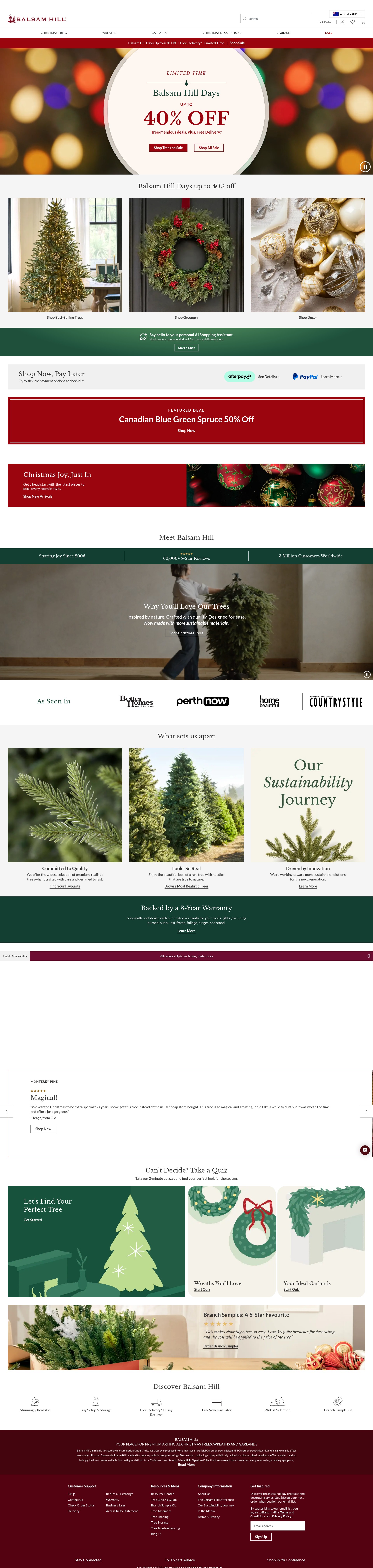 Screenshot of balsamhill.com.au