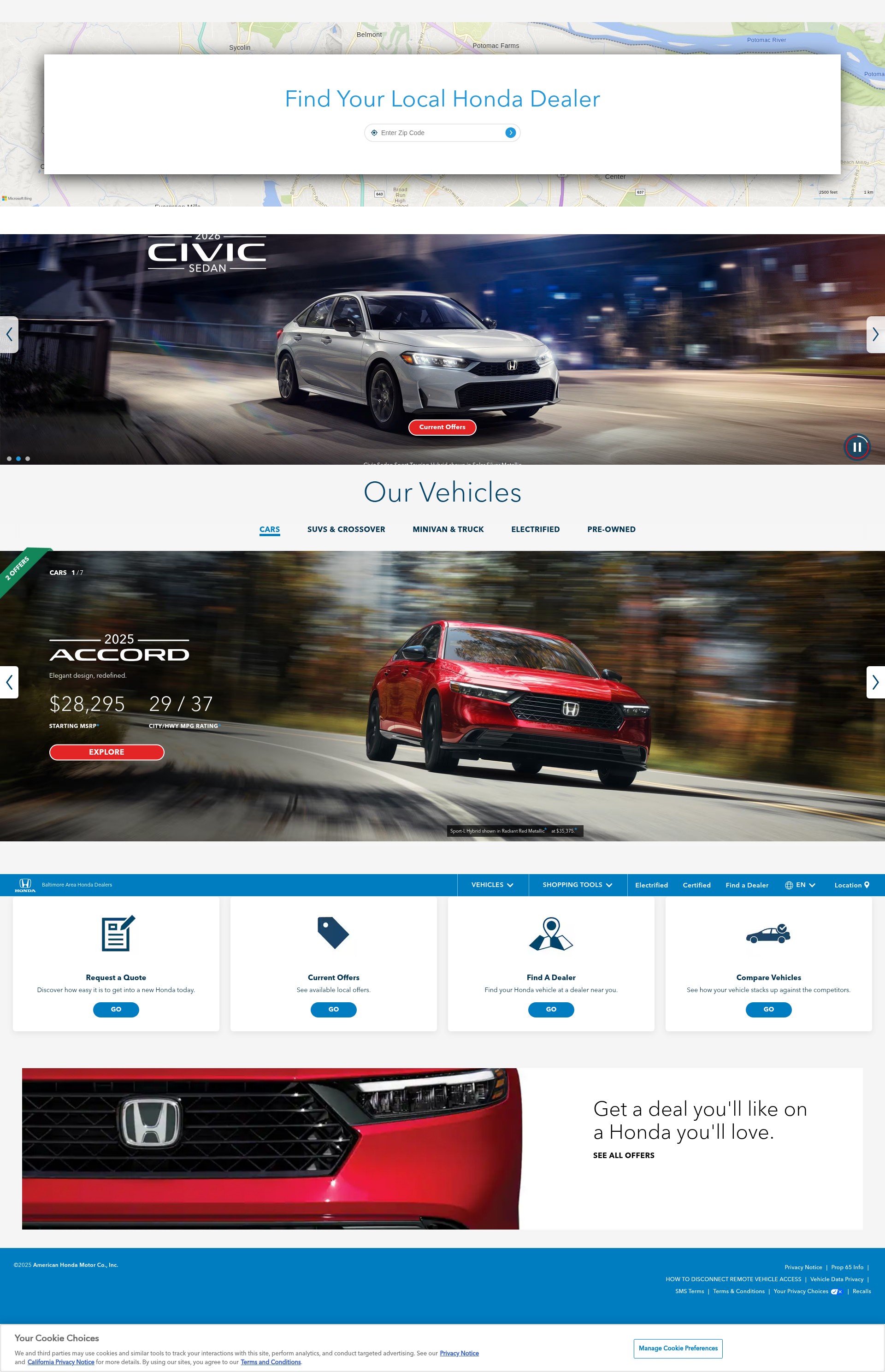 Screenshot of baltimorearea.hondadealers.com