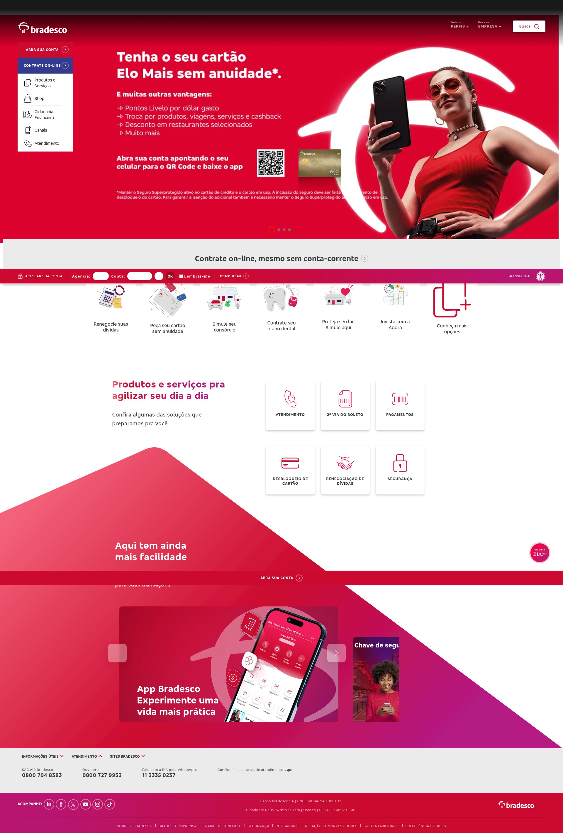 Screenshot of banco.bradesco