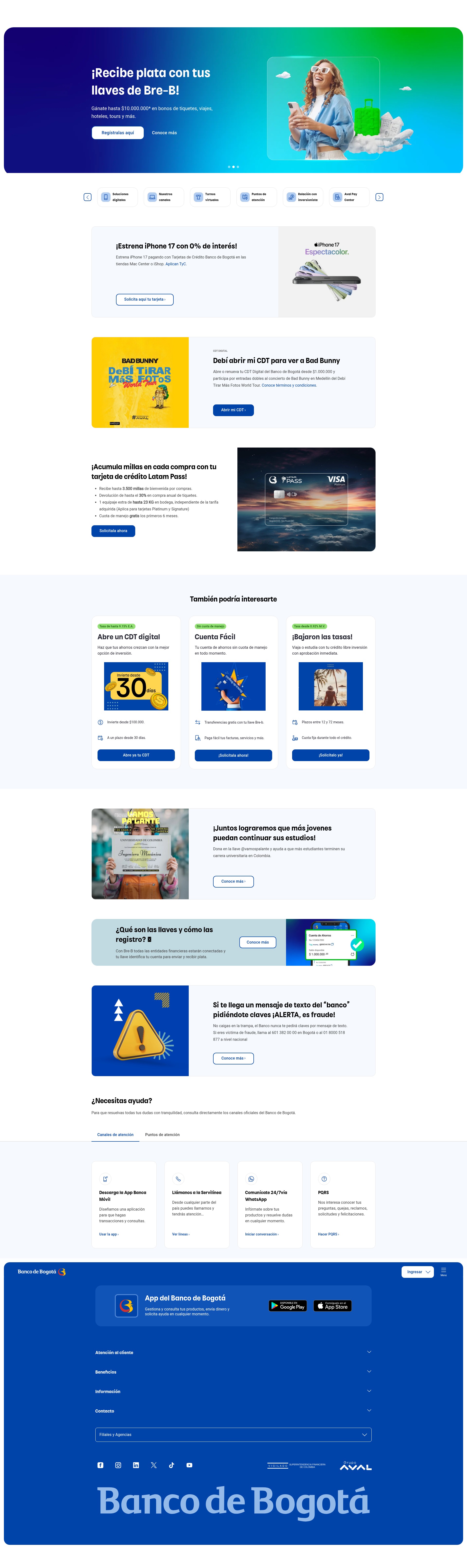 Screenshot of bancodebogota.com