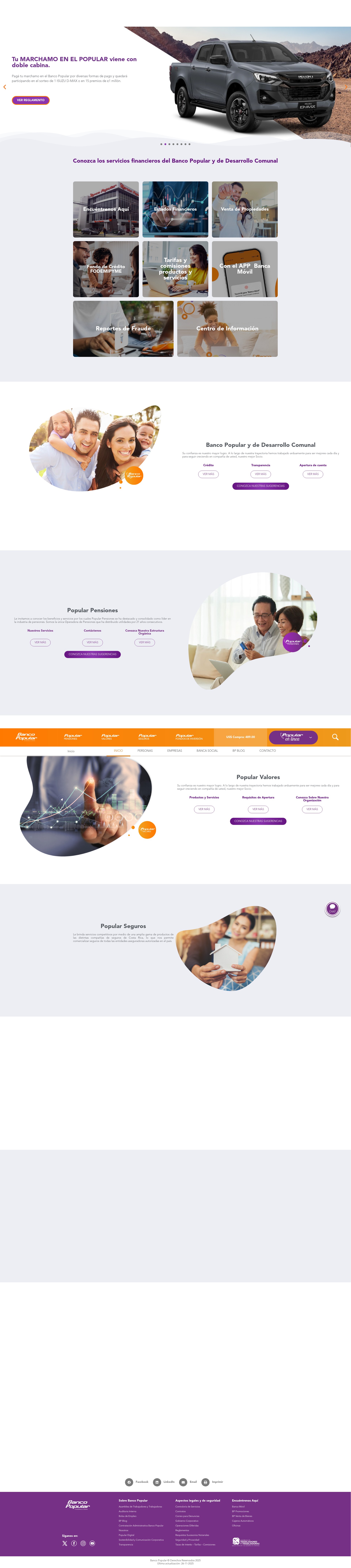 Screenshot of bancopopular.fi.cr