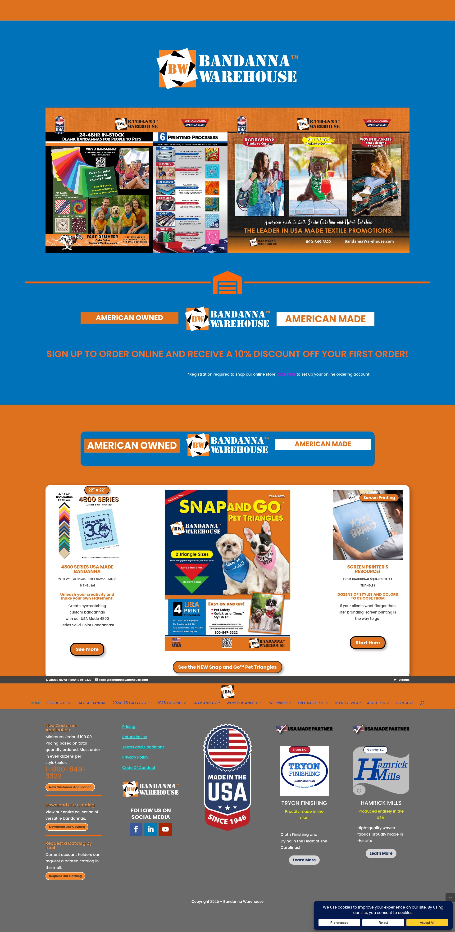 Screenshot of bandannawarehouse.com