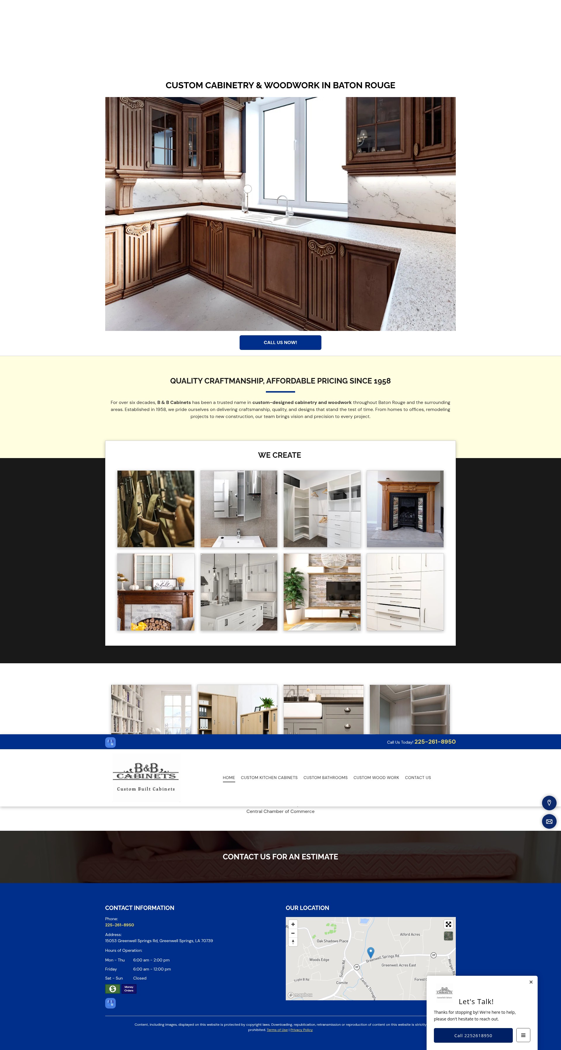Screenshot of bandbcabinets.com