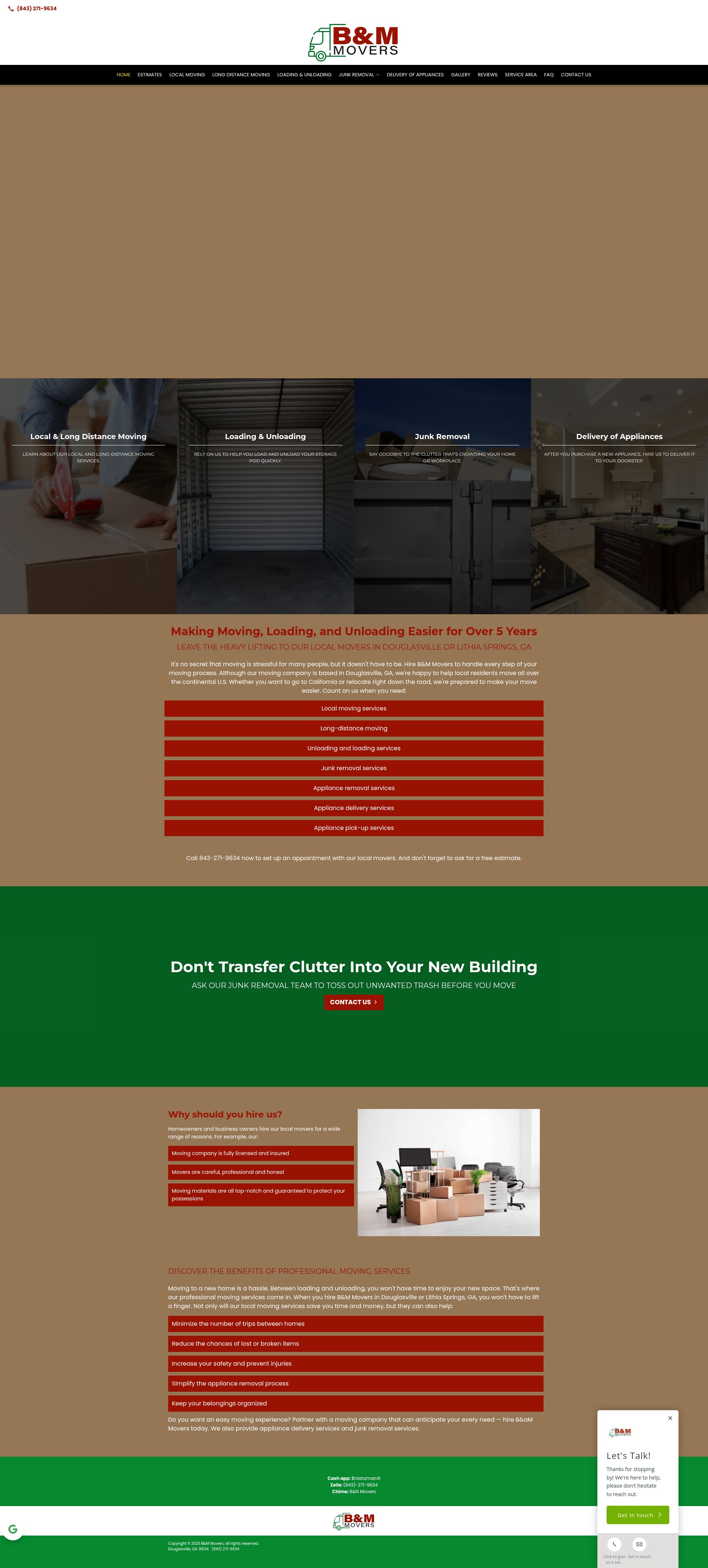 Screenshot of bandmmovers.com
