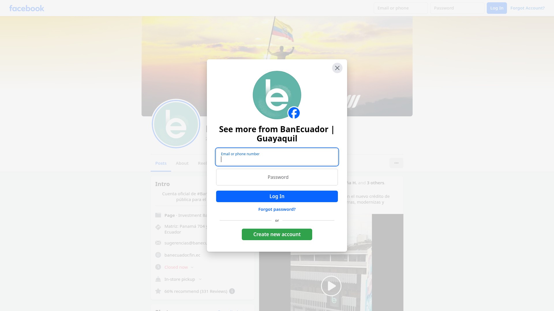 Screenshot of banecuador.fin.ec