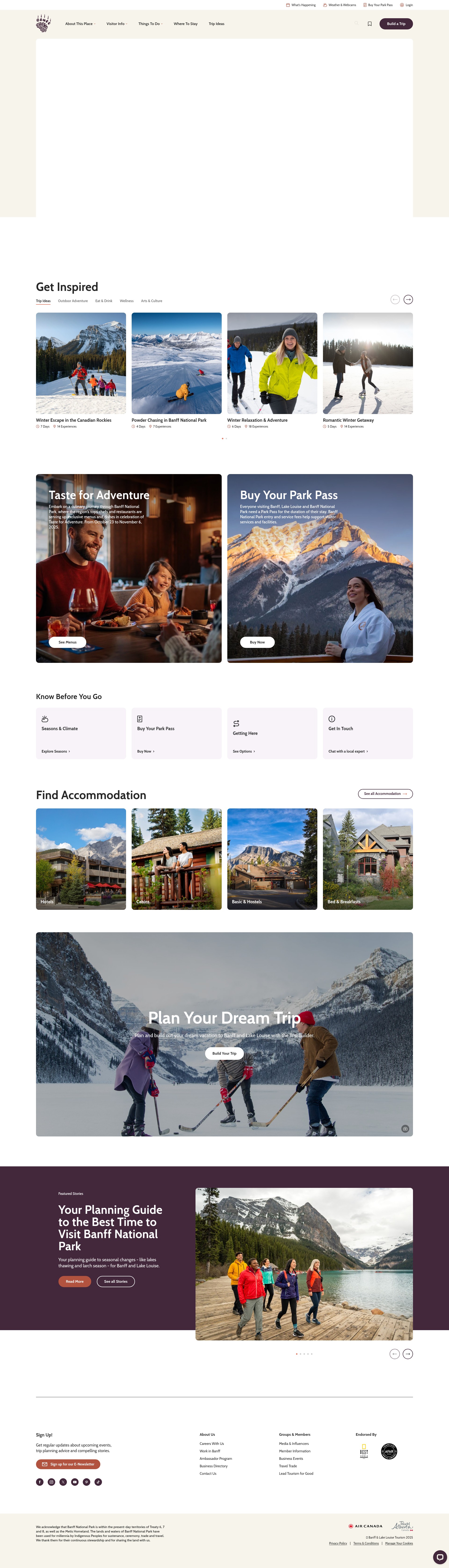 Screenshot of banfflakelouise.com