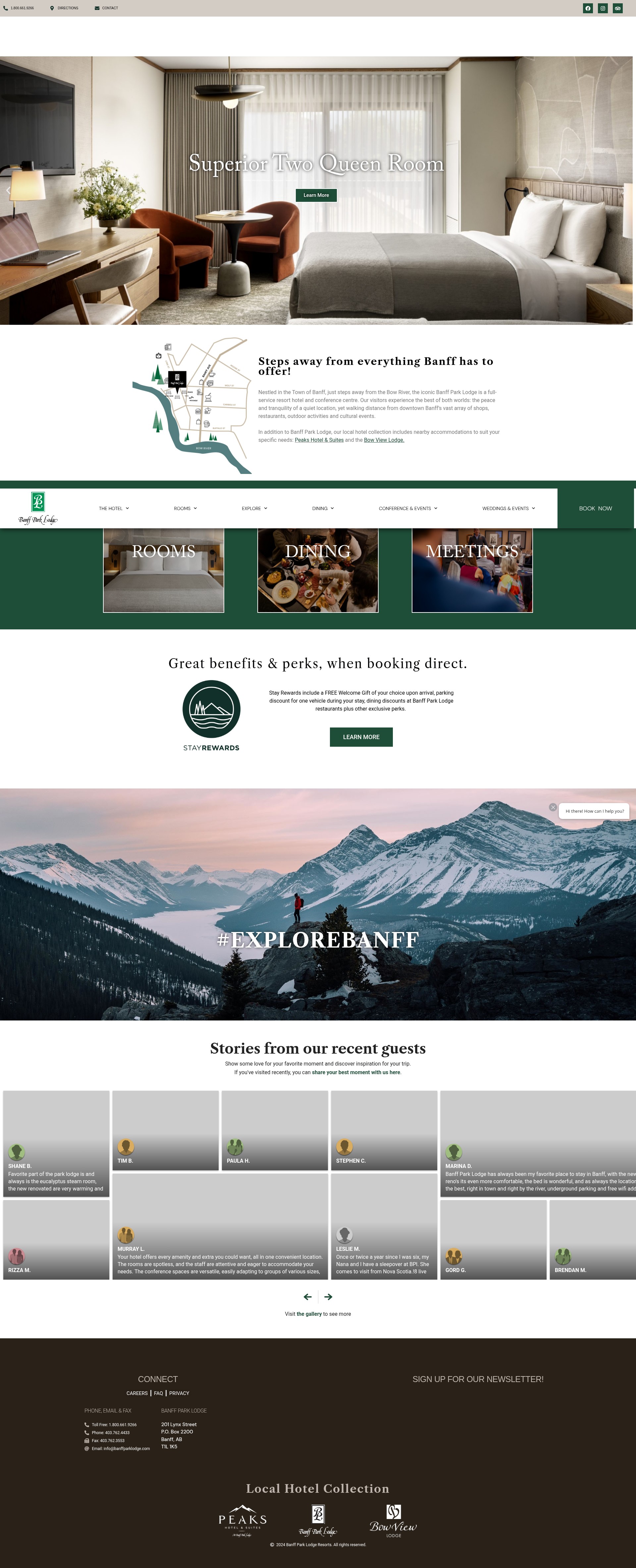 Screenshot of banffparklodge.com
