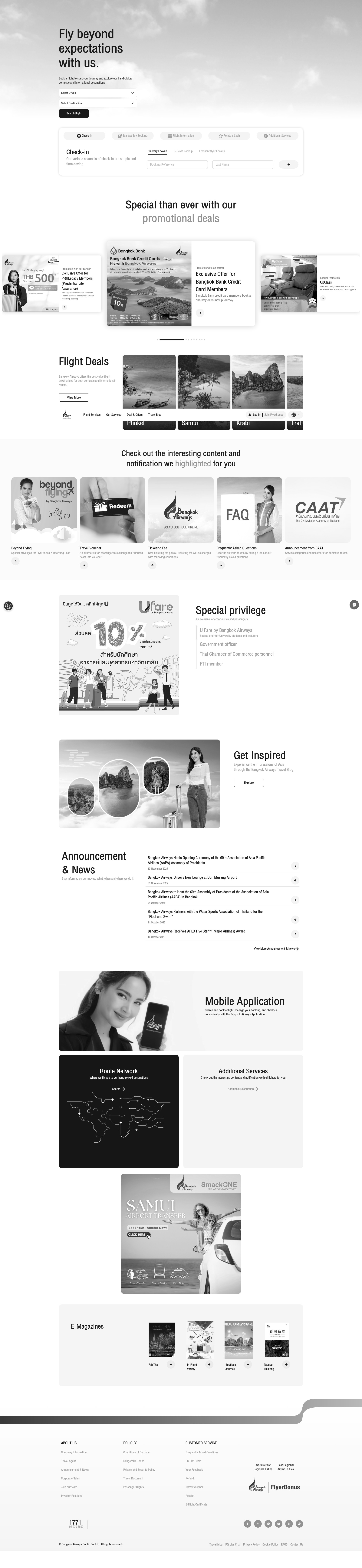 Screenshot of bangkokair.com