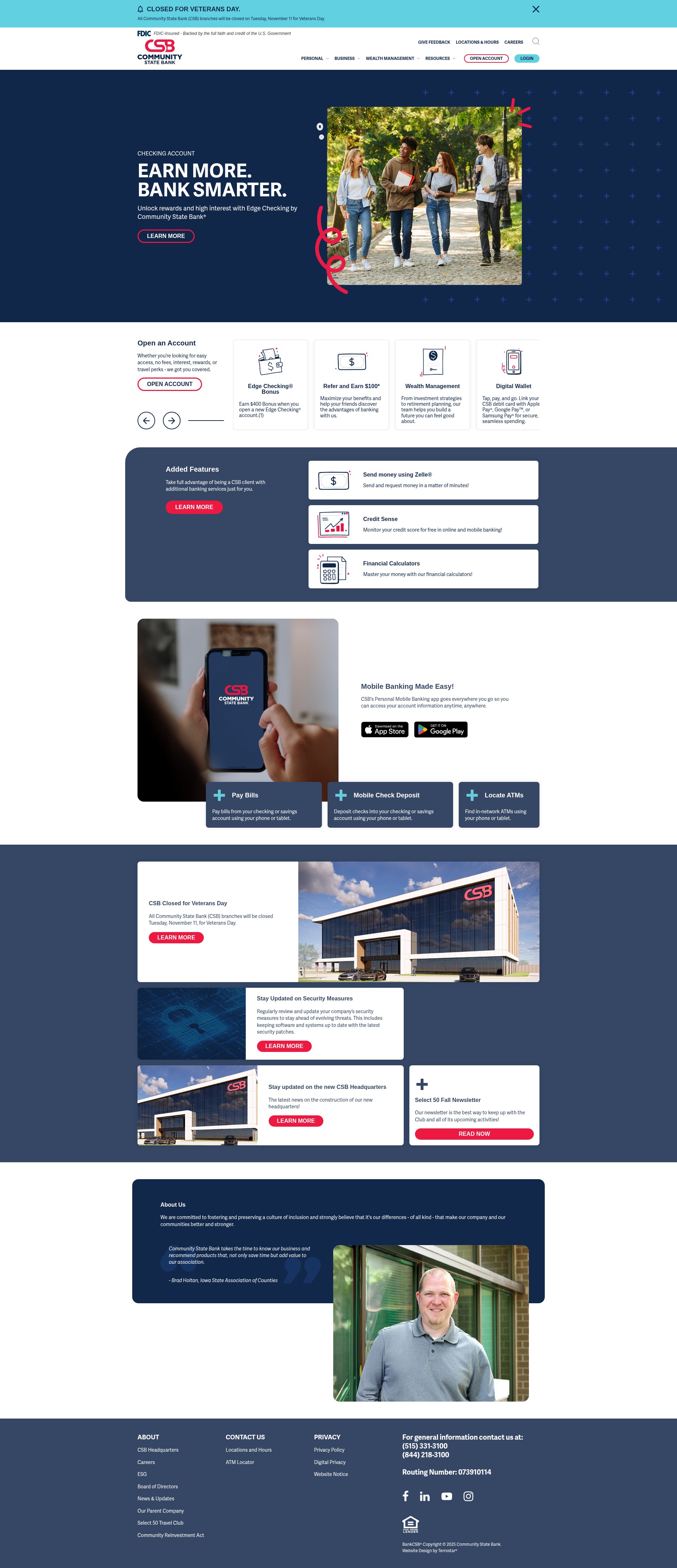 Screenshot of bankcsb.com