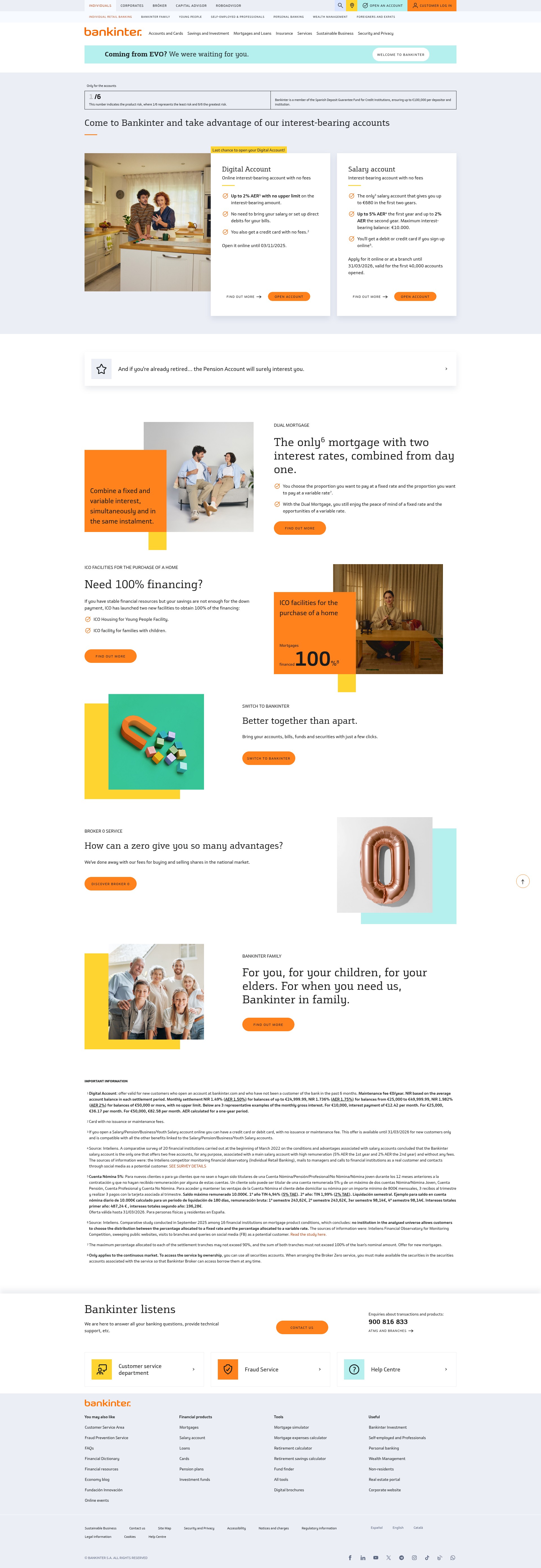 Screenshot of bankinter.com