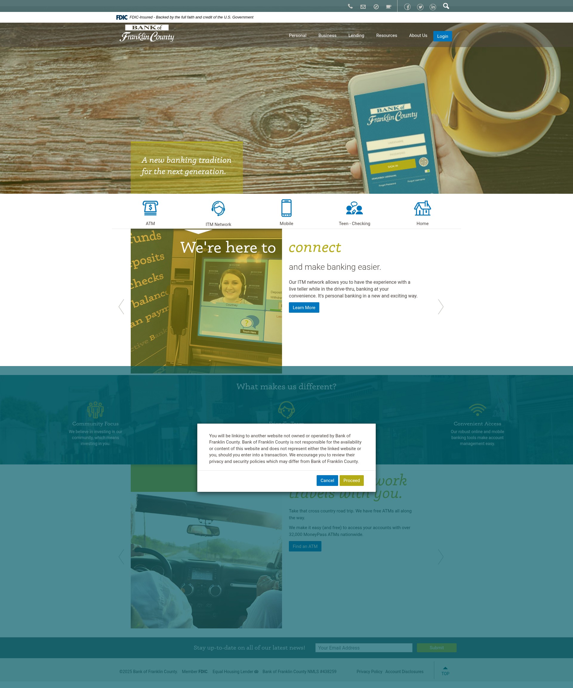 Screenshot of bankoffranklincounty.com