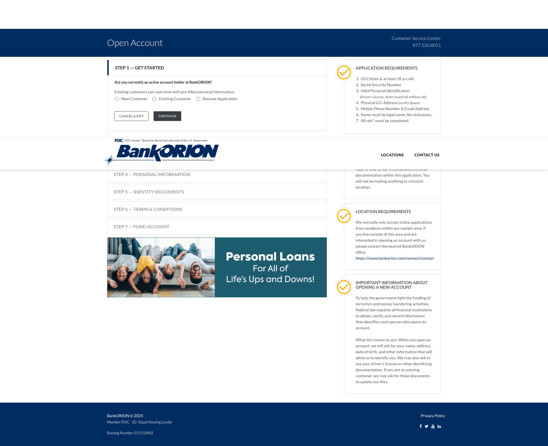 Screenshot of bankorion.unifi-digitalbanking.com