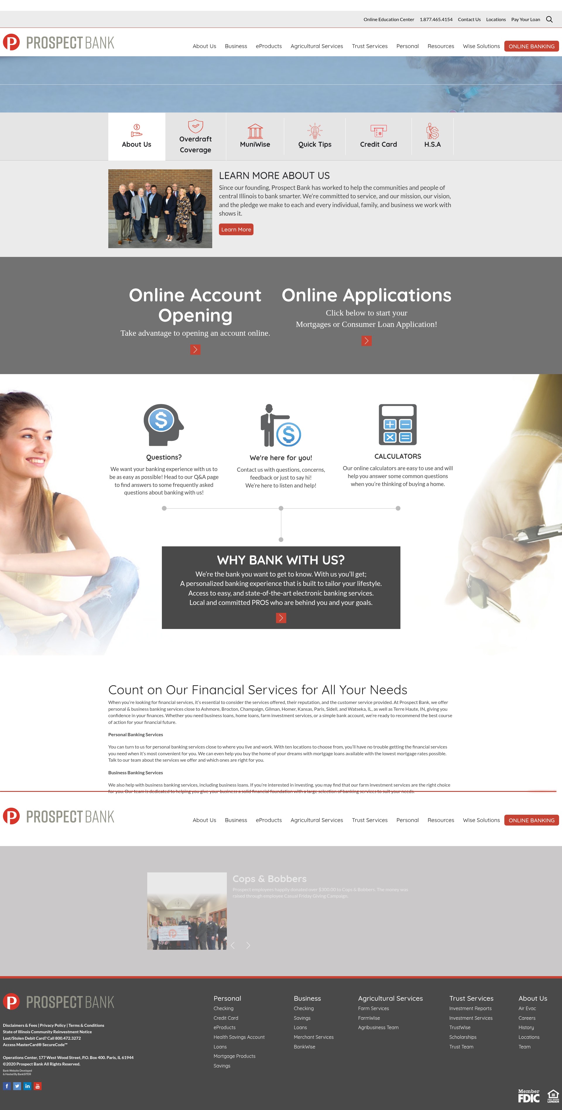 Screenshot of bankprospect.com