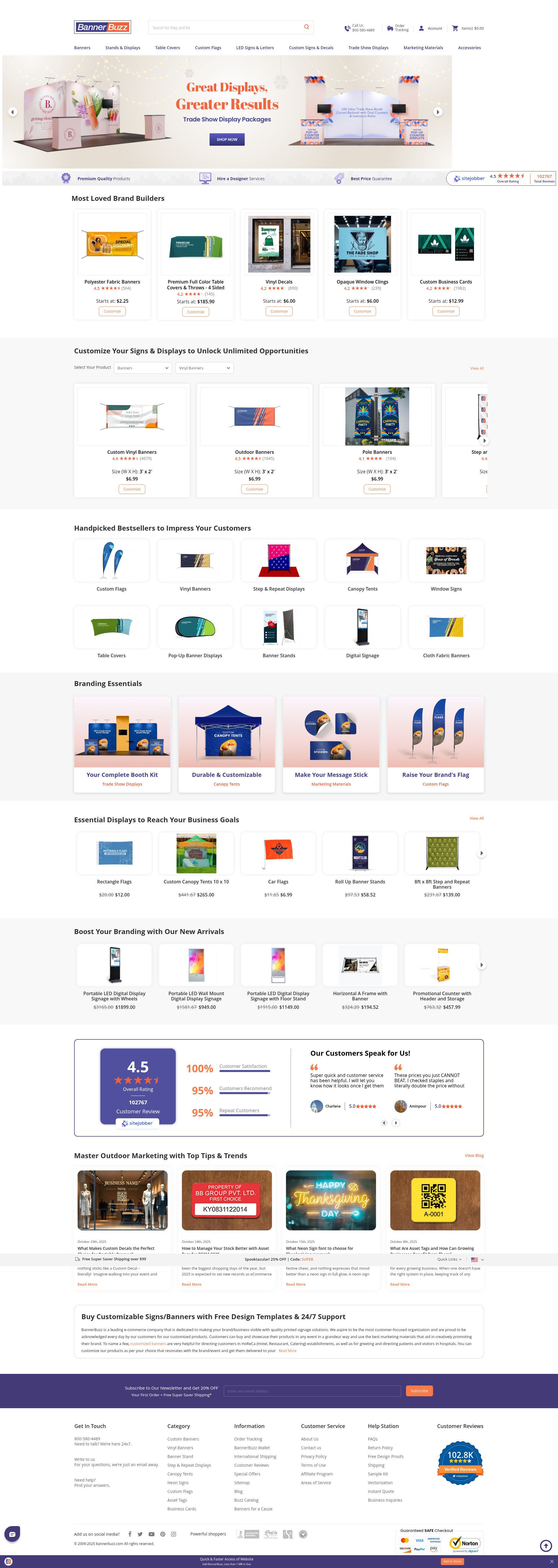 Screenshot of bannerbuzz.com