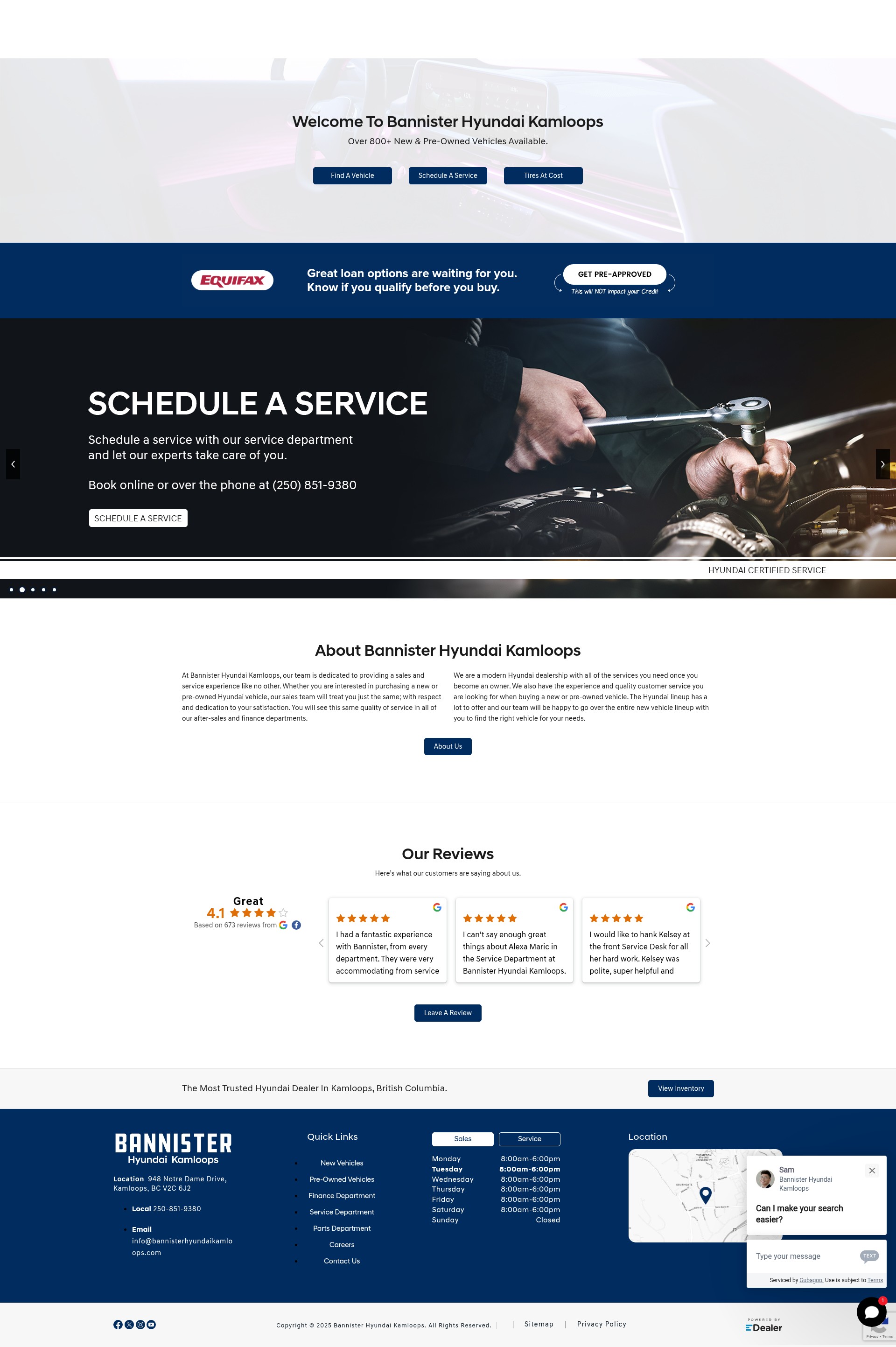 Screenshot of bannisterhyundaikamloops.com