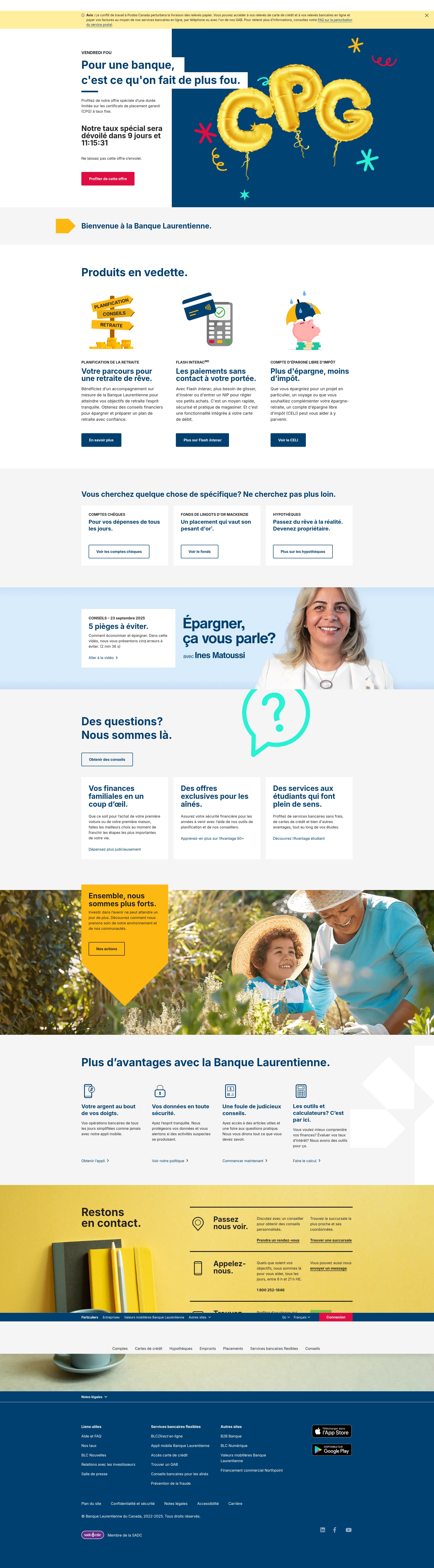Screenshot of banquelaurentienne.ca