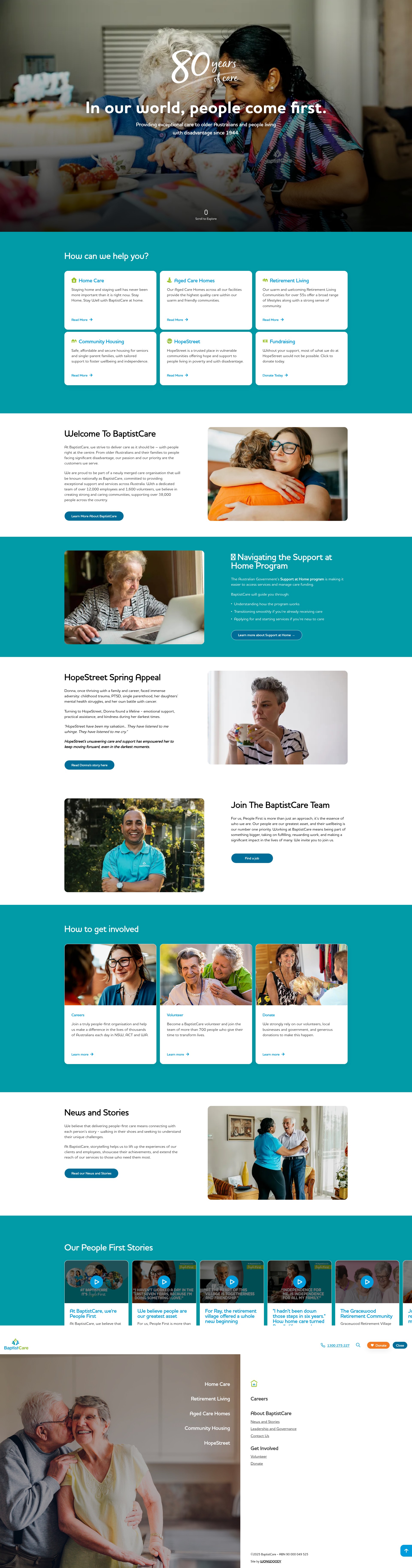 Screenshot of baptistcare.org.au